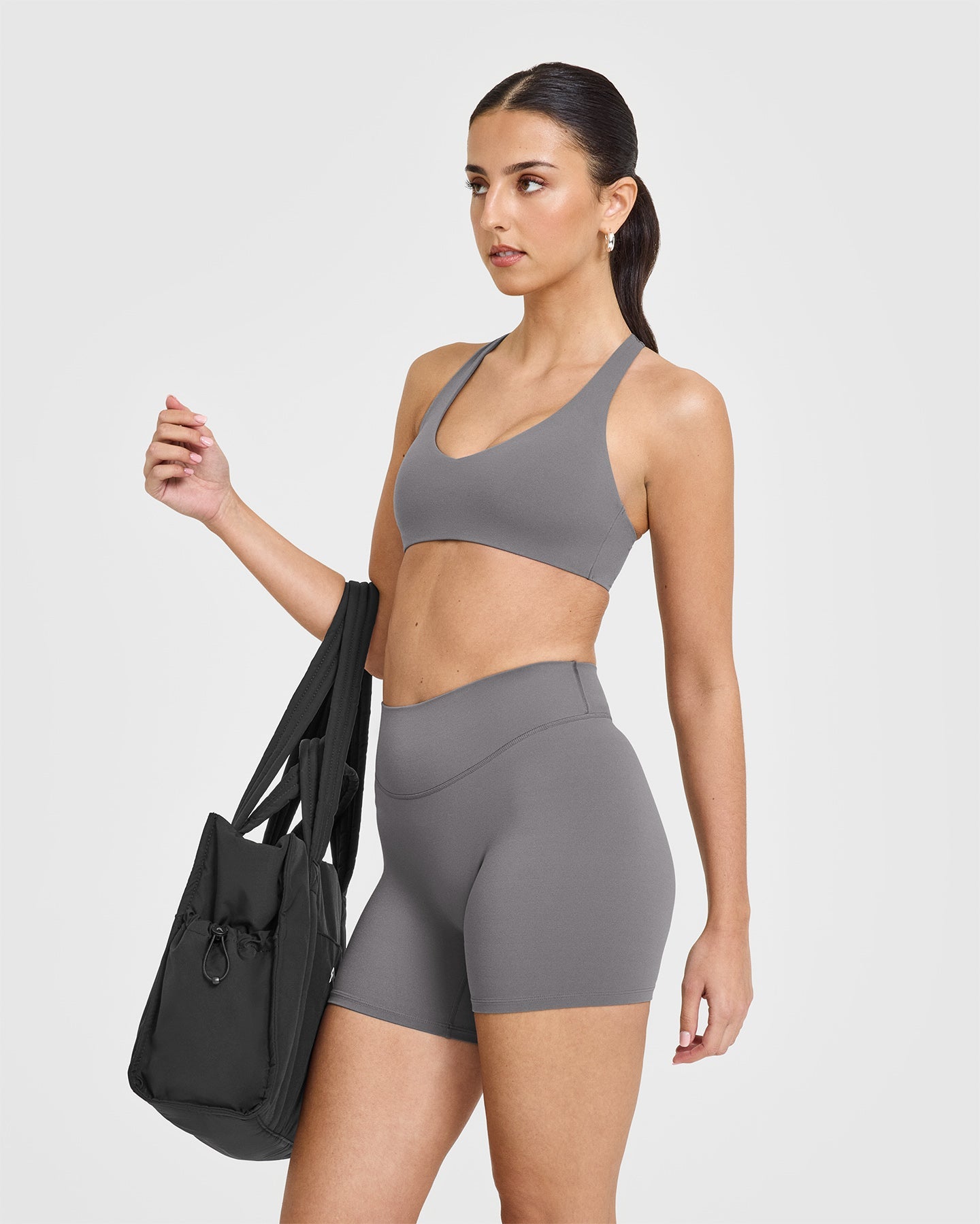 SoftMotion Shorts 6" with White Logo | Ash Grey - Image 6