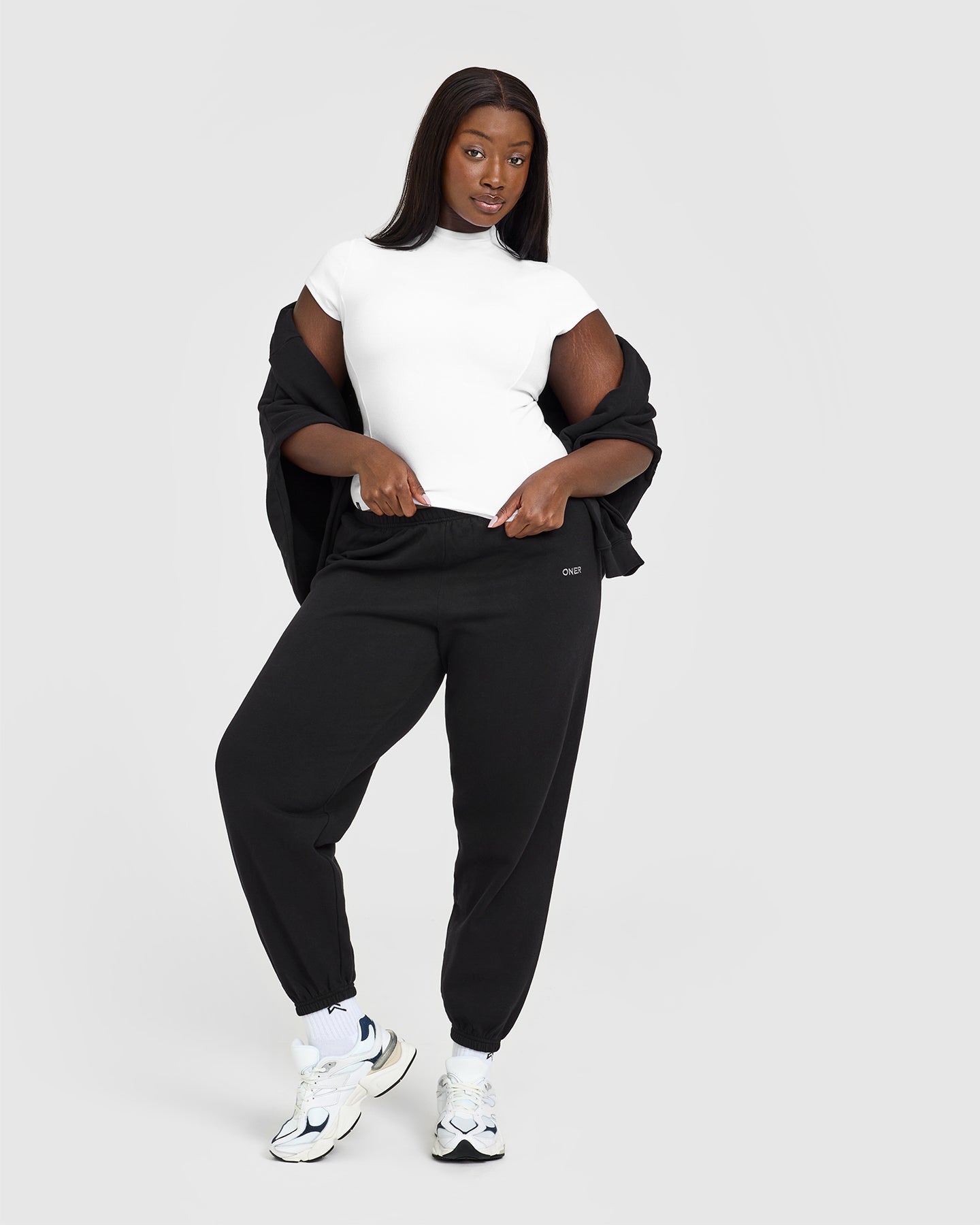 Mellow Rib Mock Neck T-Shirt | White - Image 3