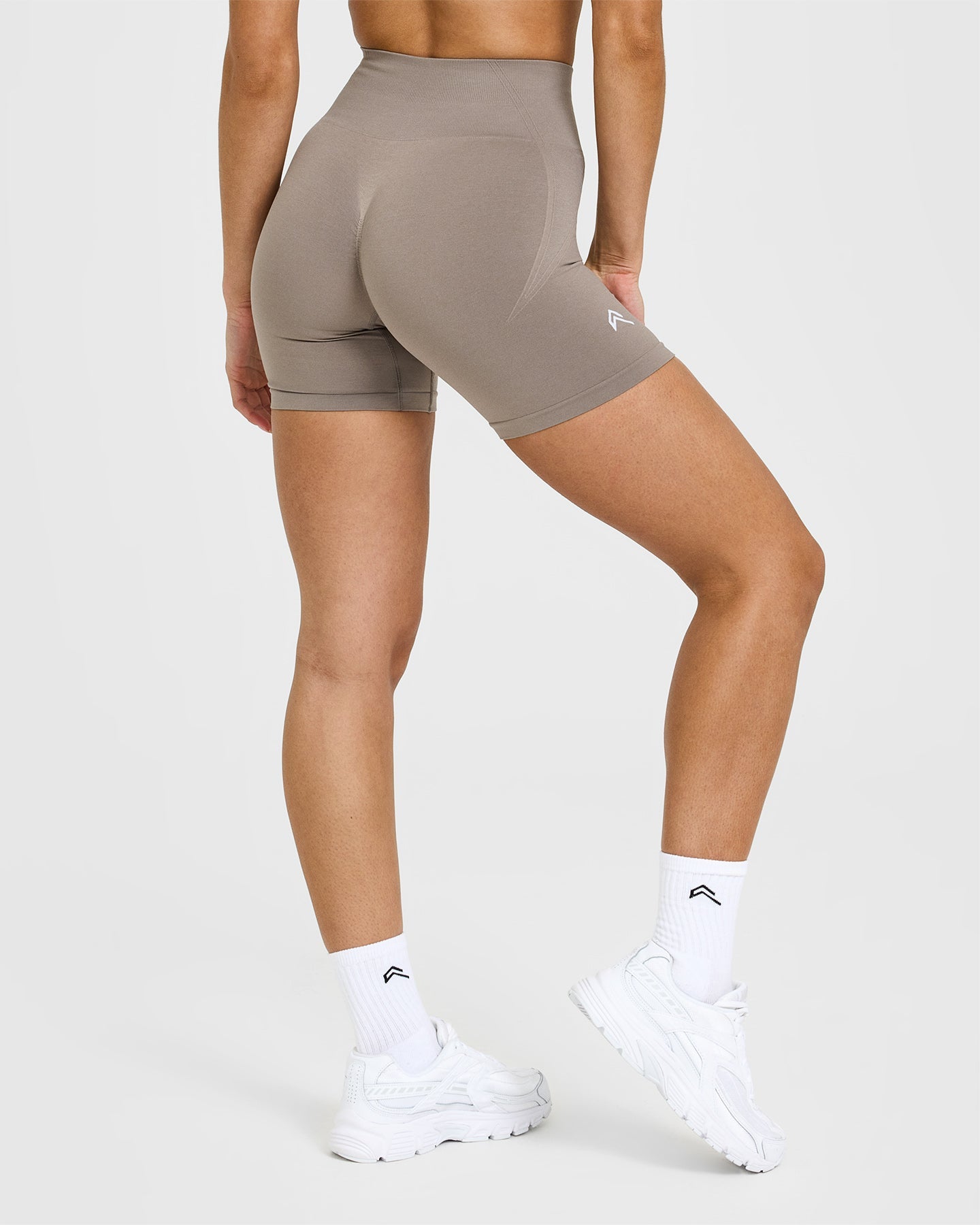 EffortlessLift Seamless Shorts with White Logo | Minky - Image 2