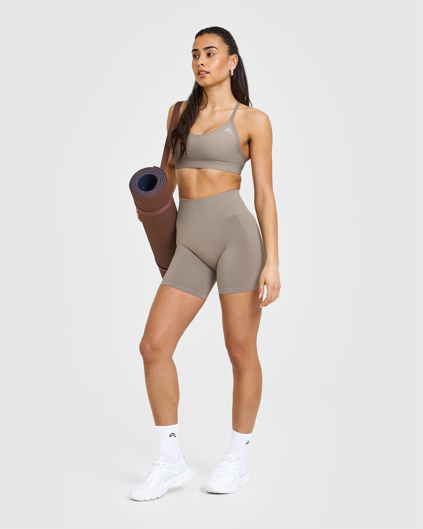 EffortlessLift Seamless Shorts with White Logo | Minky - Image 3