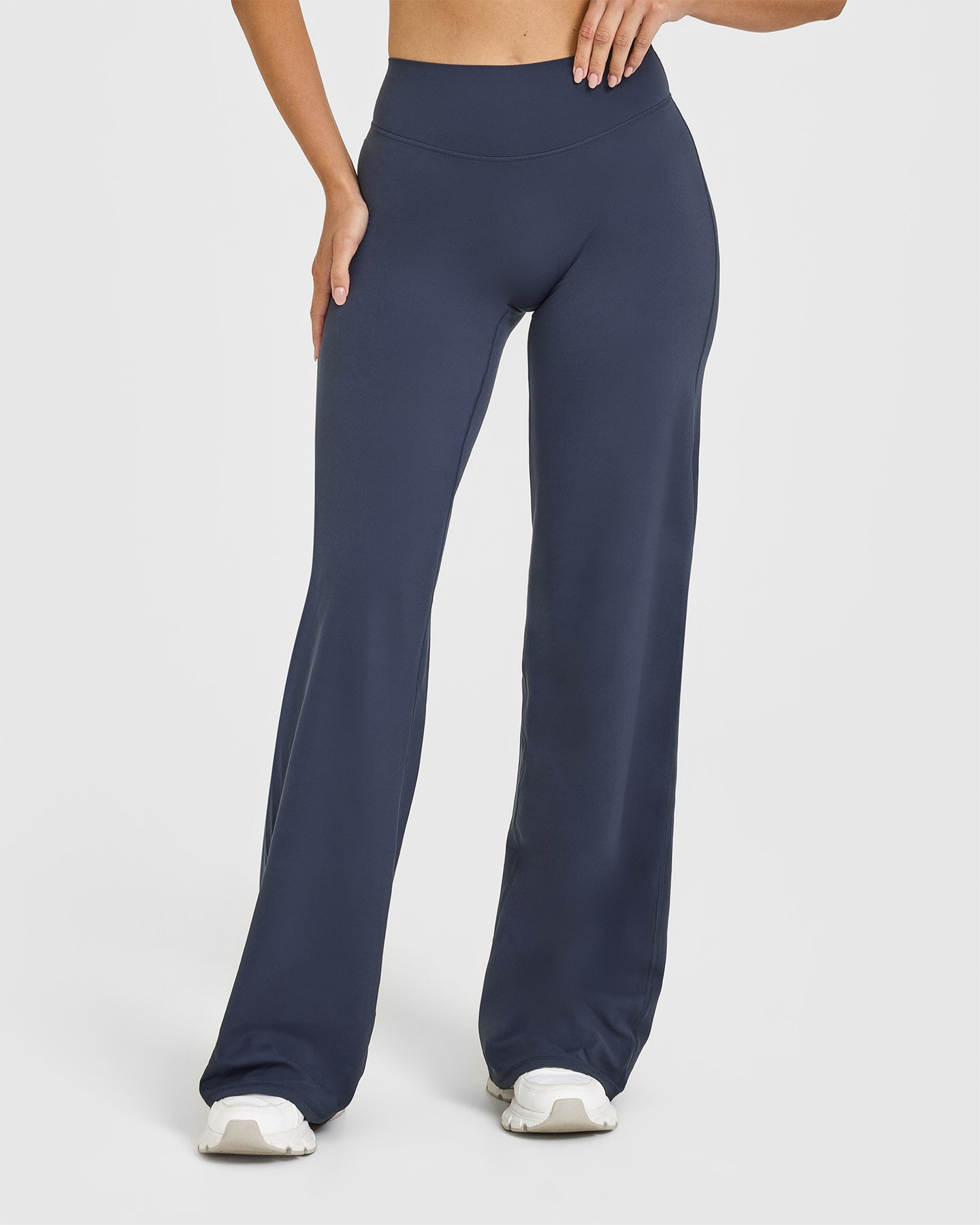 Alternative view of SoftMotion Straight Leg Bottoms with White Logo | True Blue
