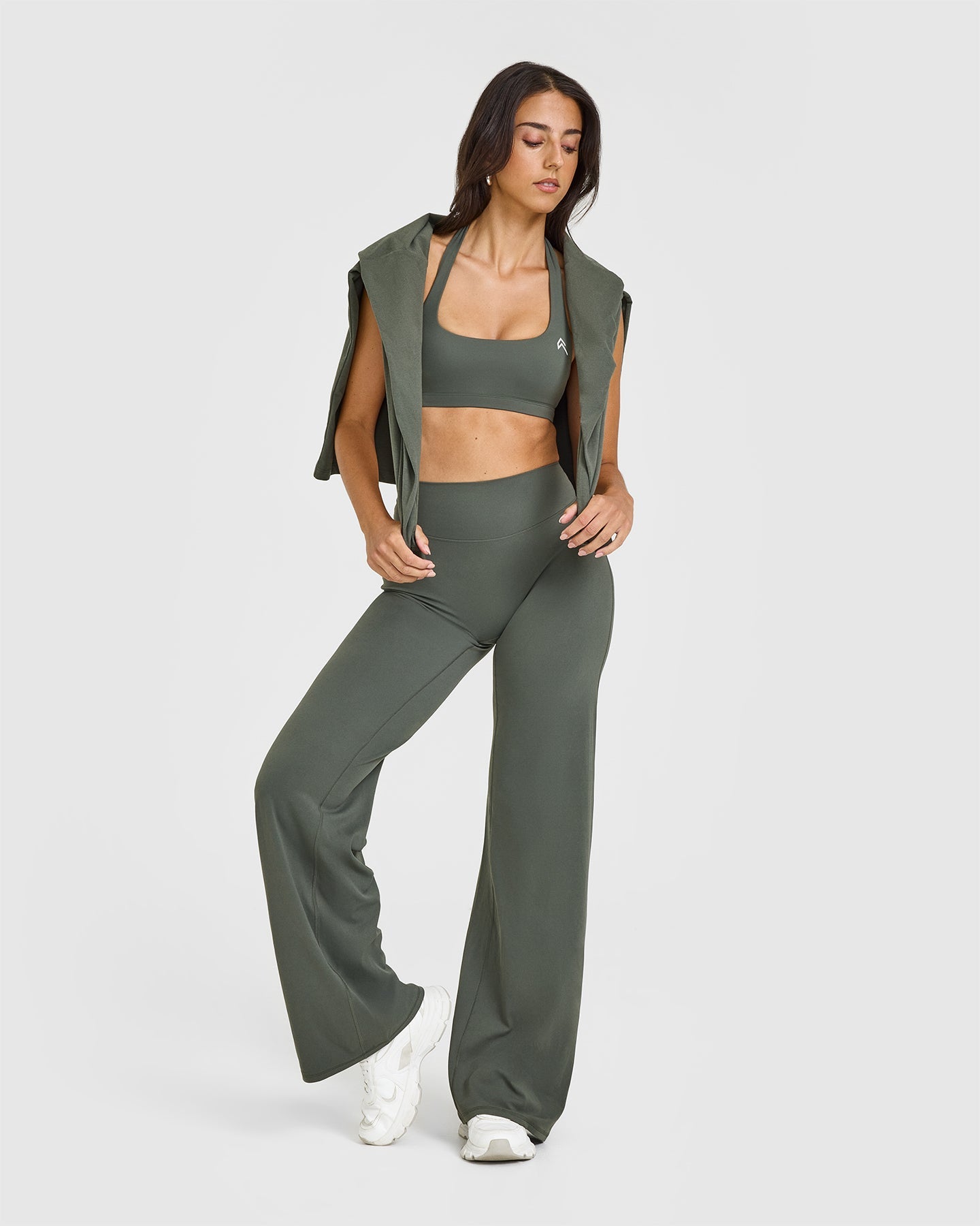 SoftMotion Straight Leg Bottoms with White Logo | Dark Khaki - Image 3