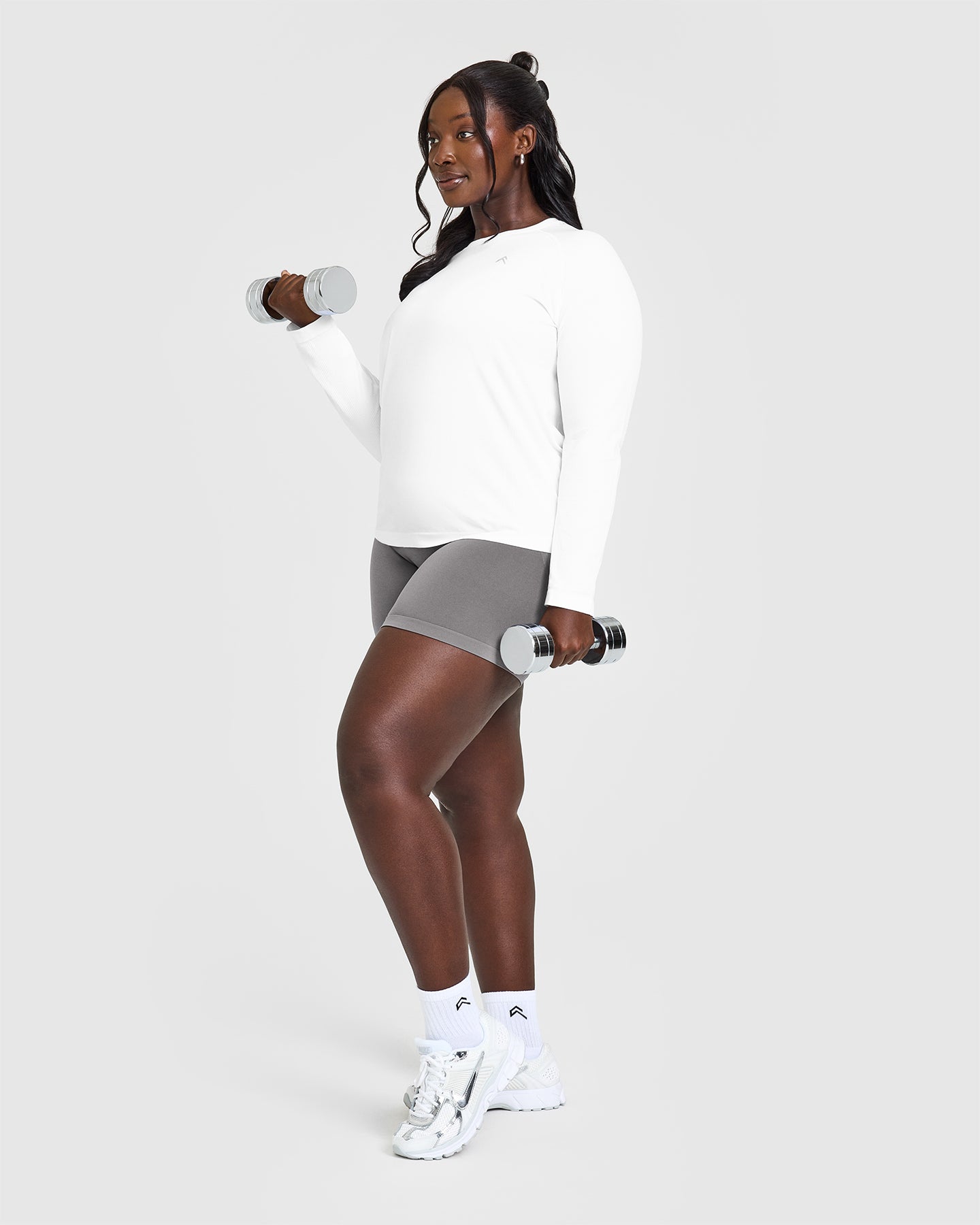 Go To Seamless Loose Long Sleeve Top | White - Image 3