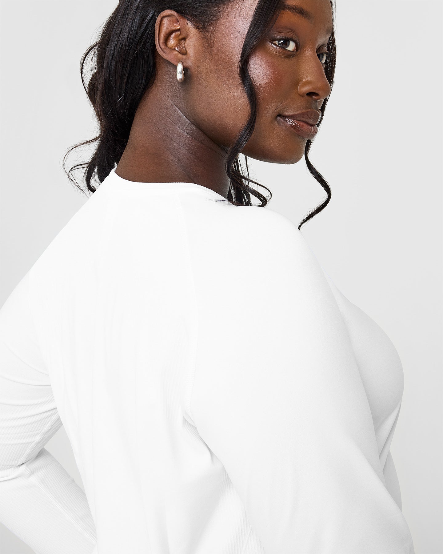 Go To Seamless Loose Long Sleeve Top | White - Image 4