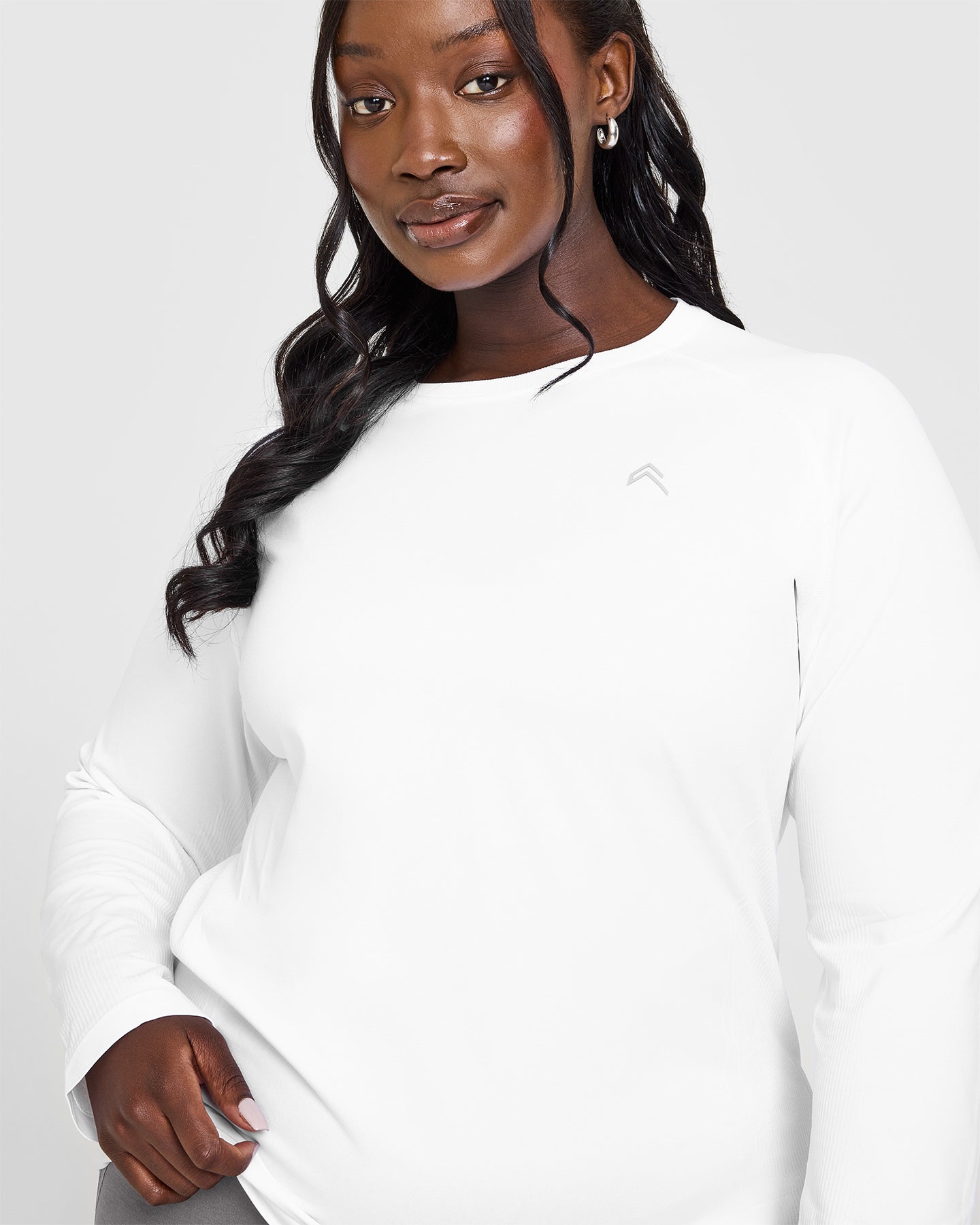 Go To Seamless Loose Long Sleeve Top | White - Image 5