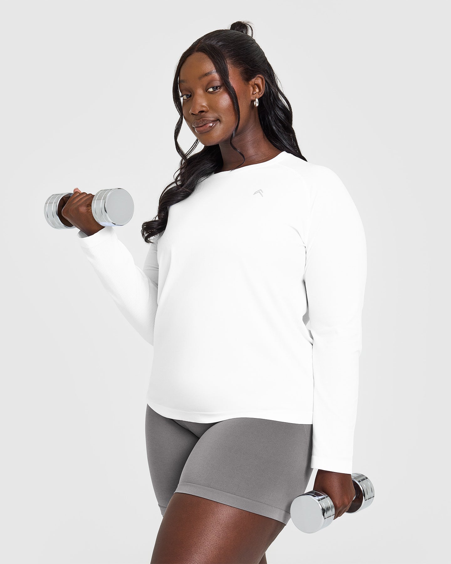 Go To Seamless Loose Long Sleeve Top | White - Image 6