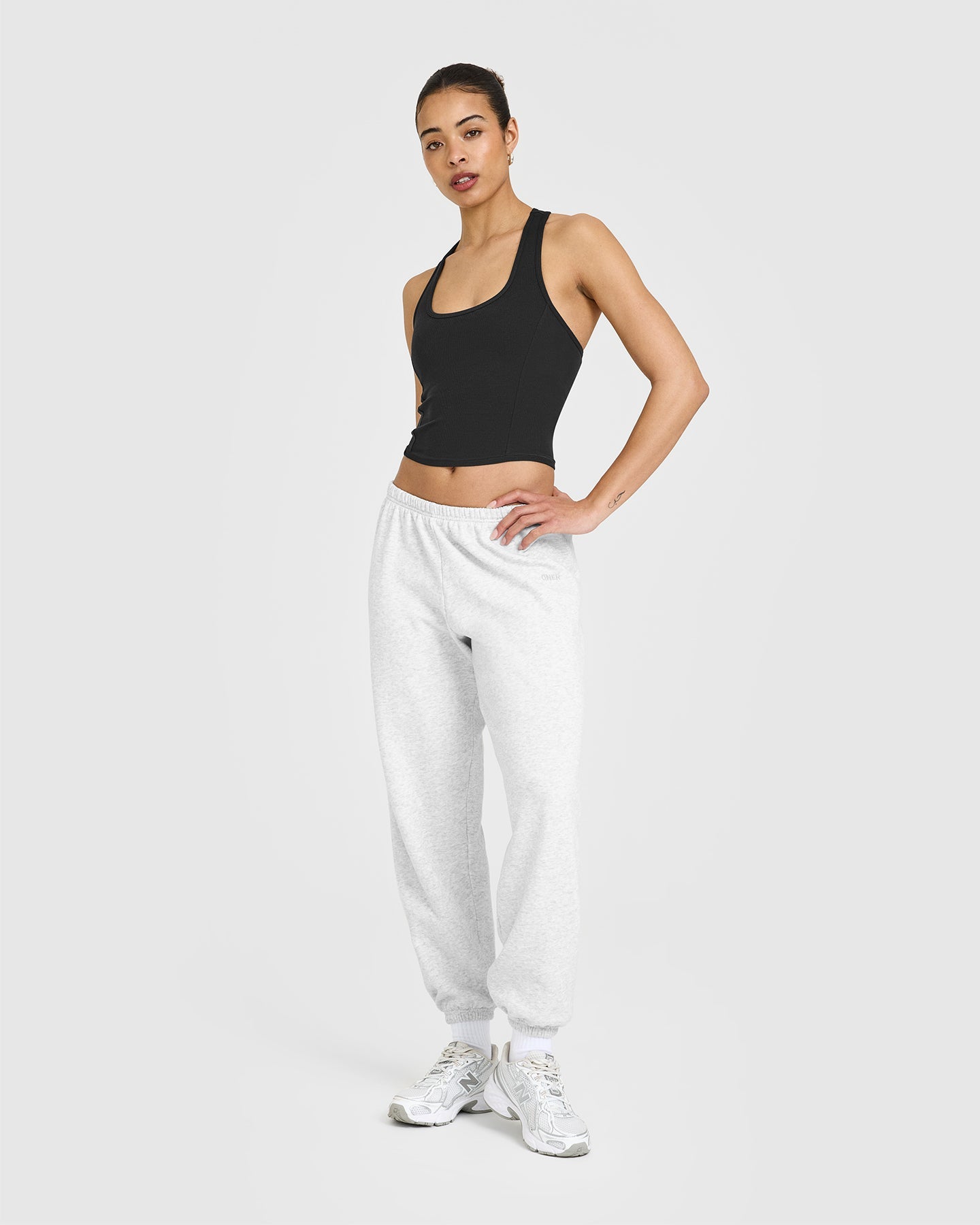 Mellow Rib Square Neck Mid Vest with Built in Bra Shelf | Soft Black - Image 3