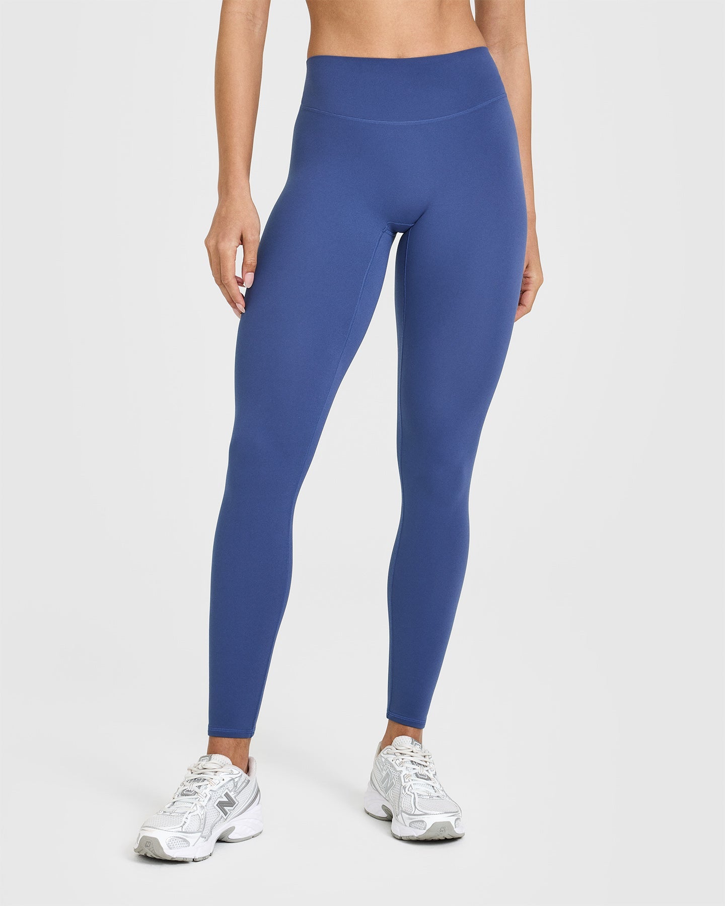 Alternative view of SoftMotion Leggings with White Logo | Shadow Blue