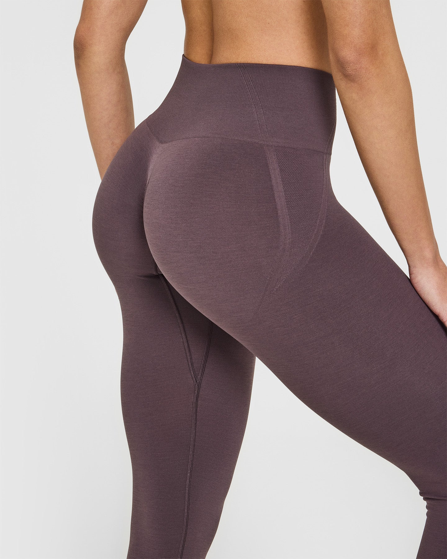 EffortlessLift Seamless Leggings with White Logo | Umber Brown - Image 5