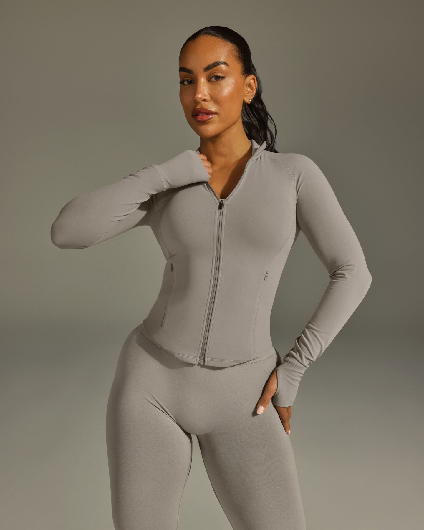 Alternative view of SoftMotion Jacket with White Logo | Warm Sand
