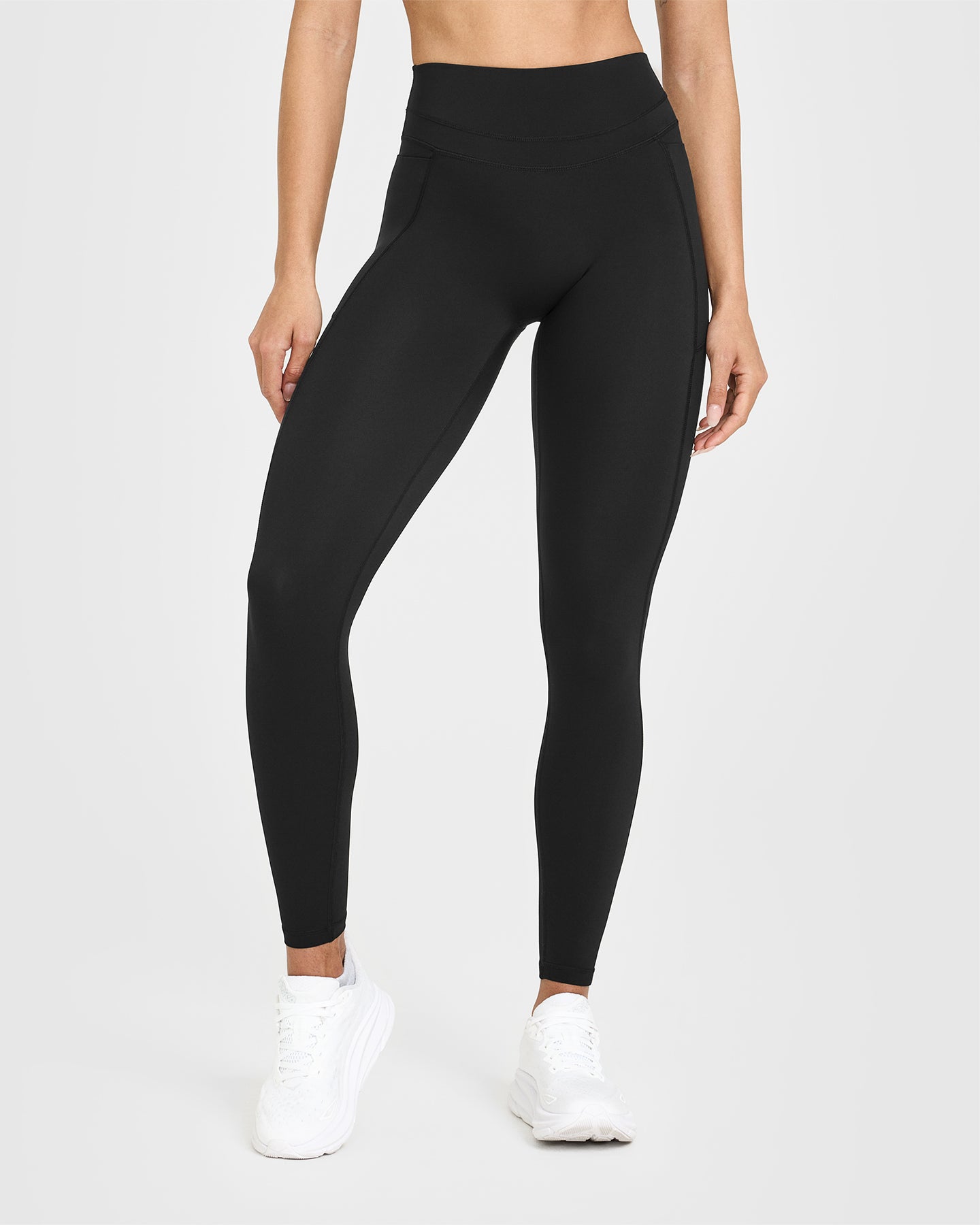 Alternative view of UnifiedMove High Waisted Pocket Leggings White Logo | Black