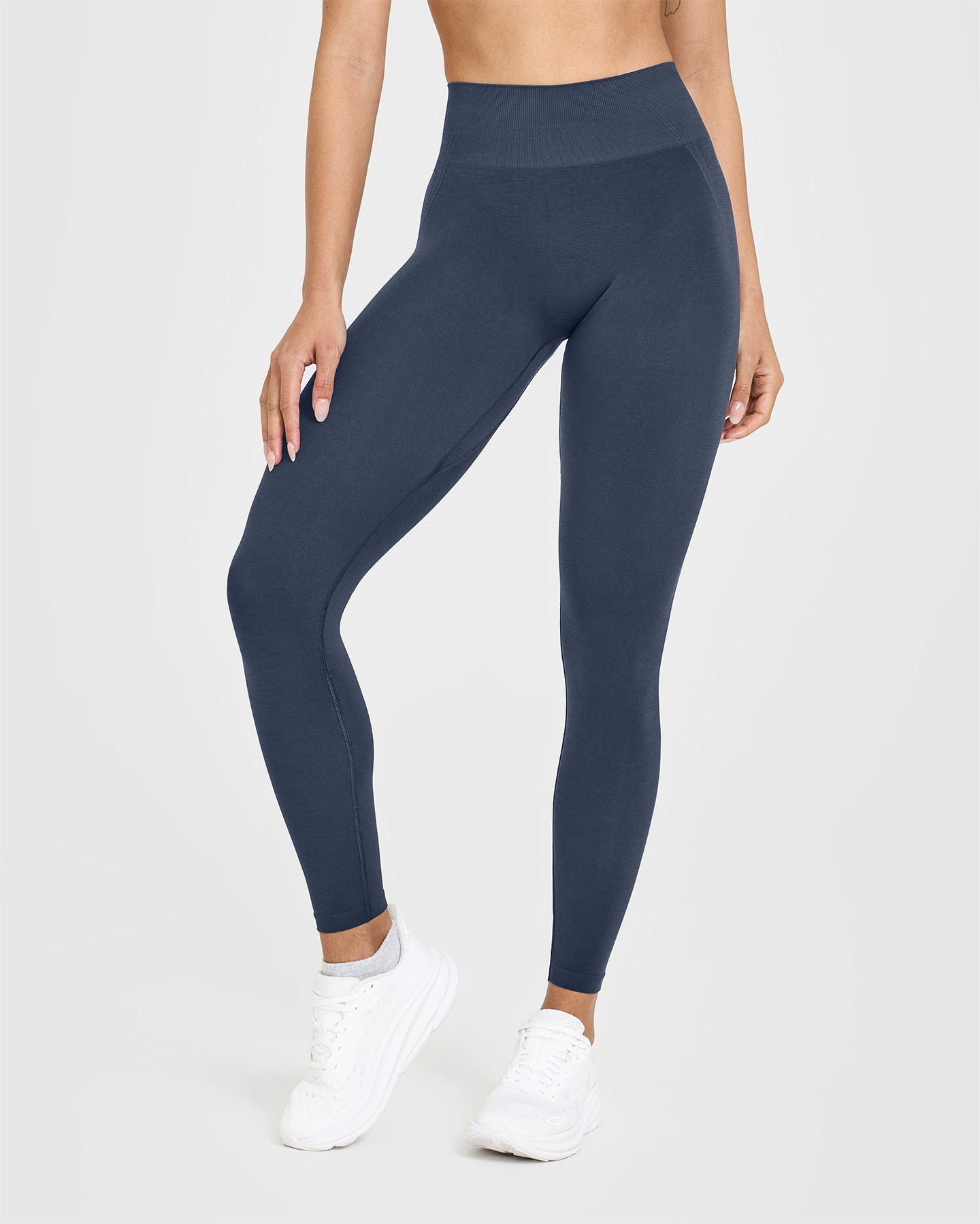 Alternative view of EffortlessLift Seamless Leggings with White Logo | True Blue