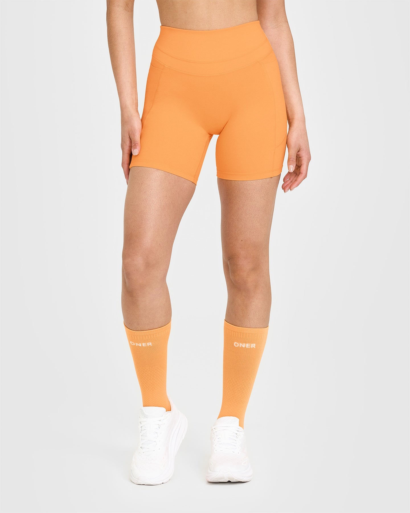 Alternative view of UnifiedMove High Waisted Pocket Shorts 6" | Powdered Orange