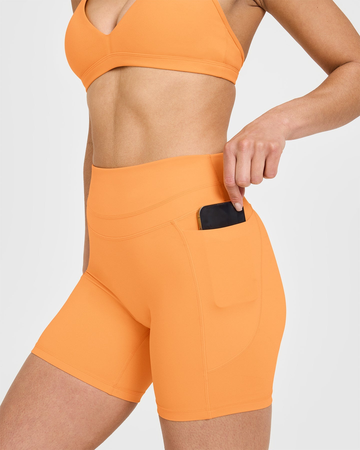 UnifiedMove High Waisted Pocket Shorts 6" | Powdered Orange - Image 6