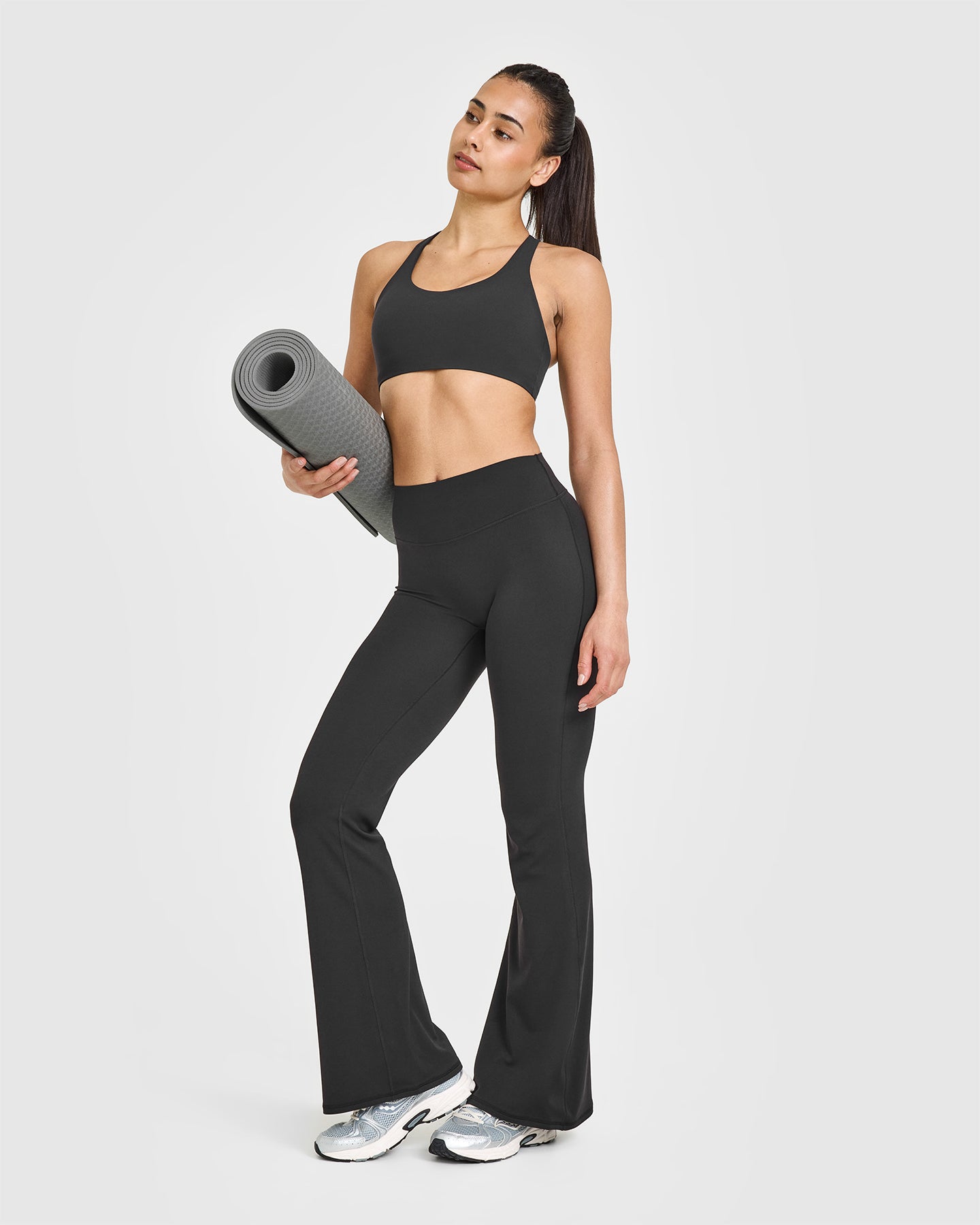 SoftMotion Sports Bra with White Logo | Soft Black - Image 3