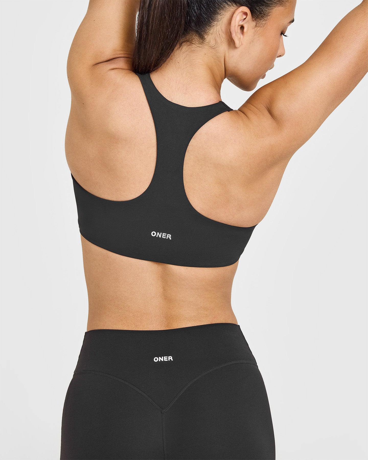SoftMotion Sports Bra with White Logo | Soft Black - Image 4