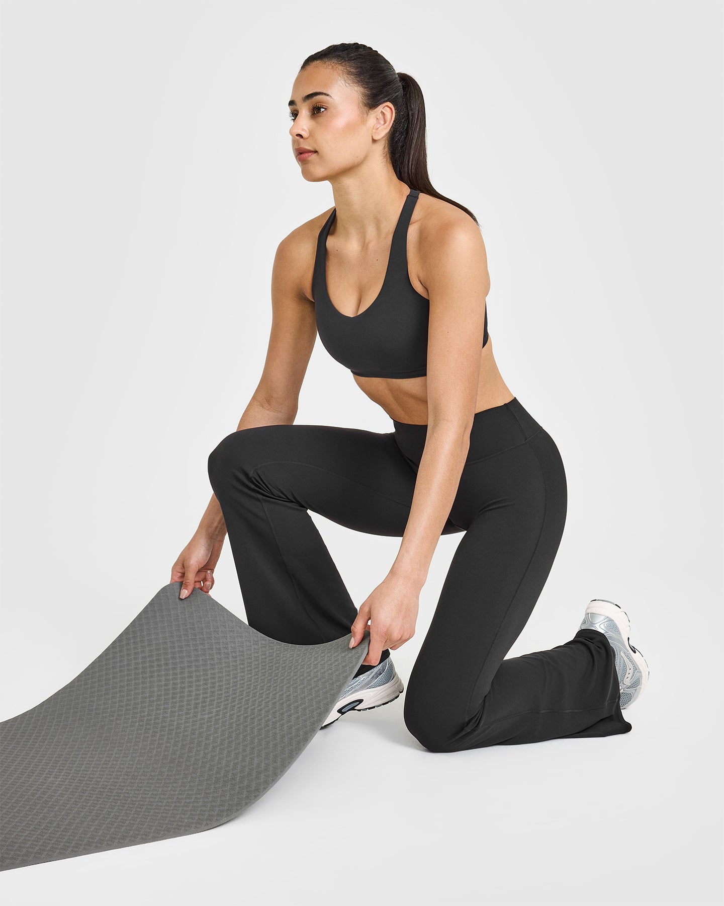 SoftMotion Sports Bra with White Logo | Soft Black - Image 6