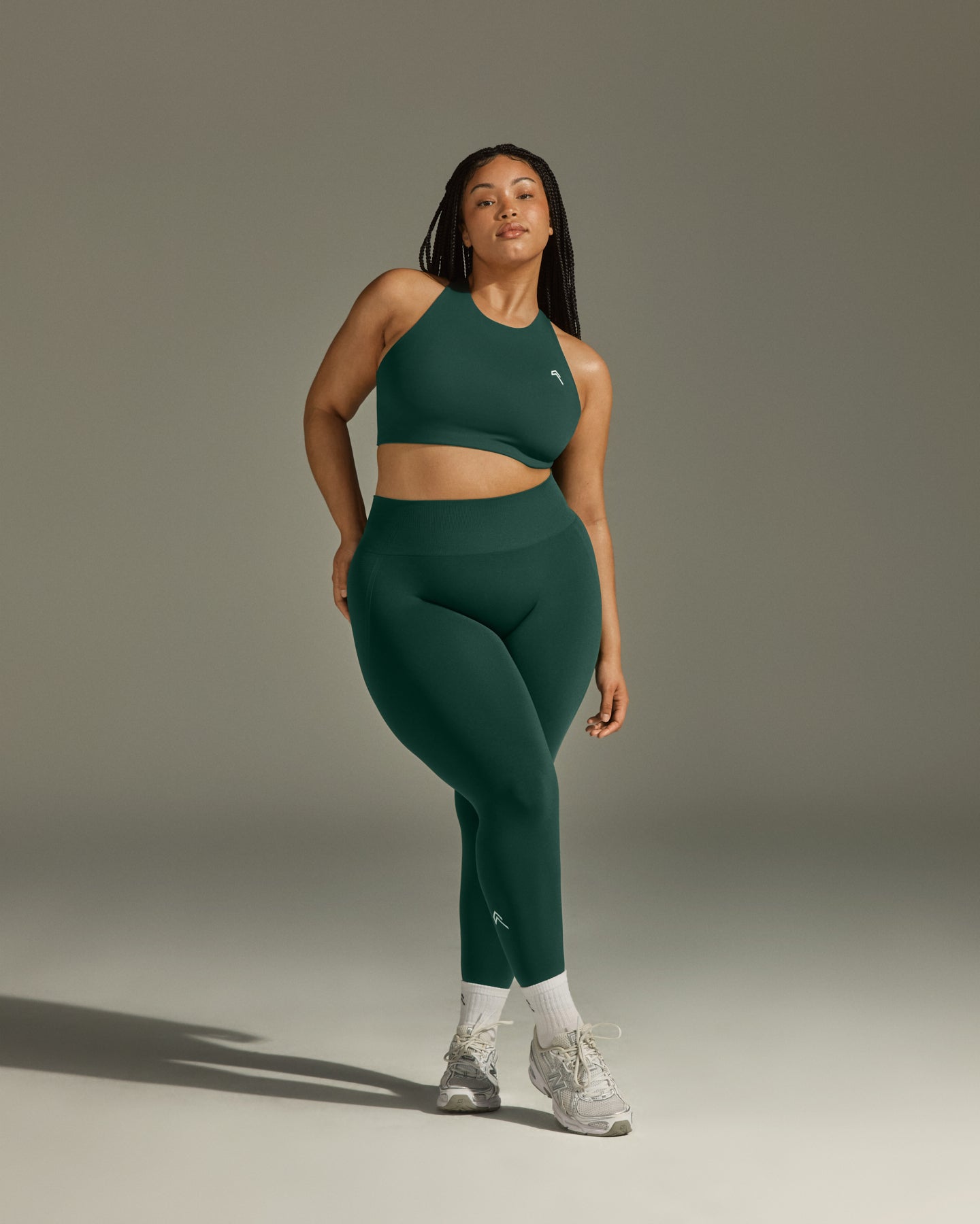 EffortlessLift Seamless Leggings with White Logo | Racing Green - Image 3