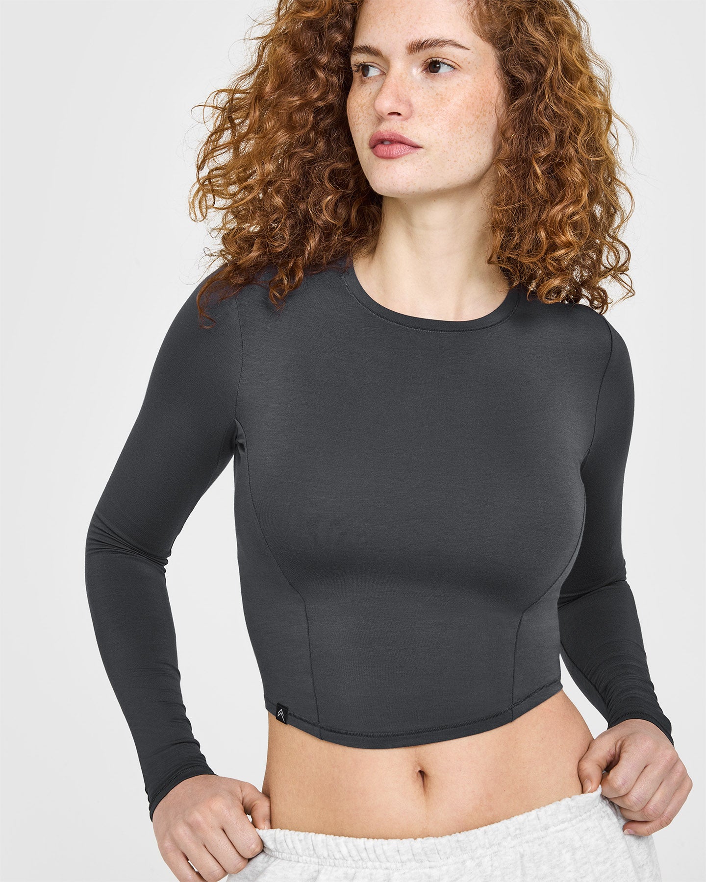 Mellow Soft Mid Long Sleeve Top | Coal - Image 3