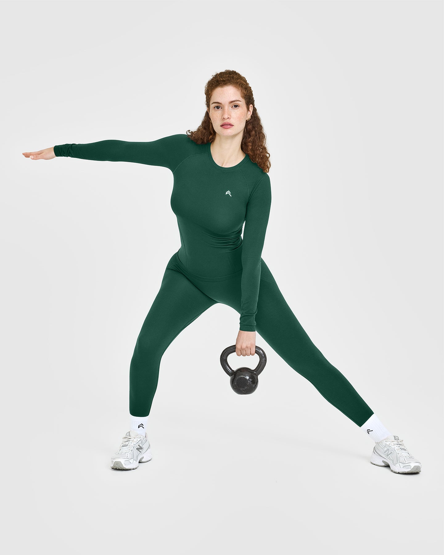Go To Seamless Fitted Long Sleeve Top | Racing Green - Image 6