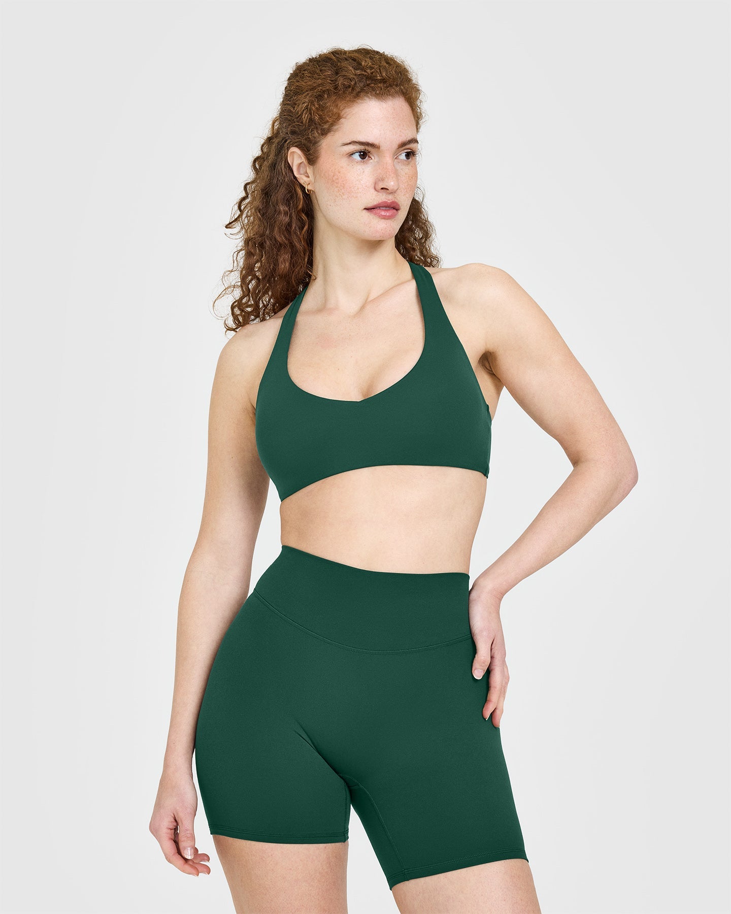 SoftMotion Bralette with White Logo | Dark Racing Green