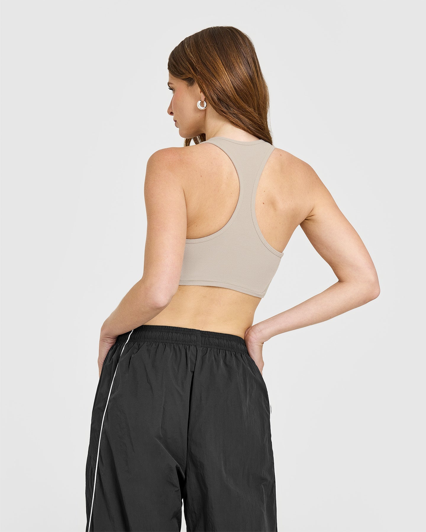 Alternative view of Mellow Rib Square Neck Bra | Cloud Grey