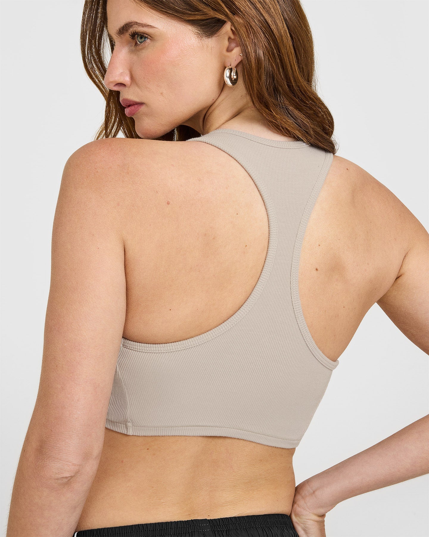 Mellow Rib Square Neck Bra | Cloud Grey - Image 4