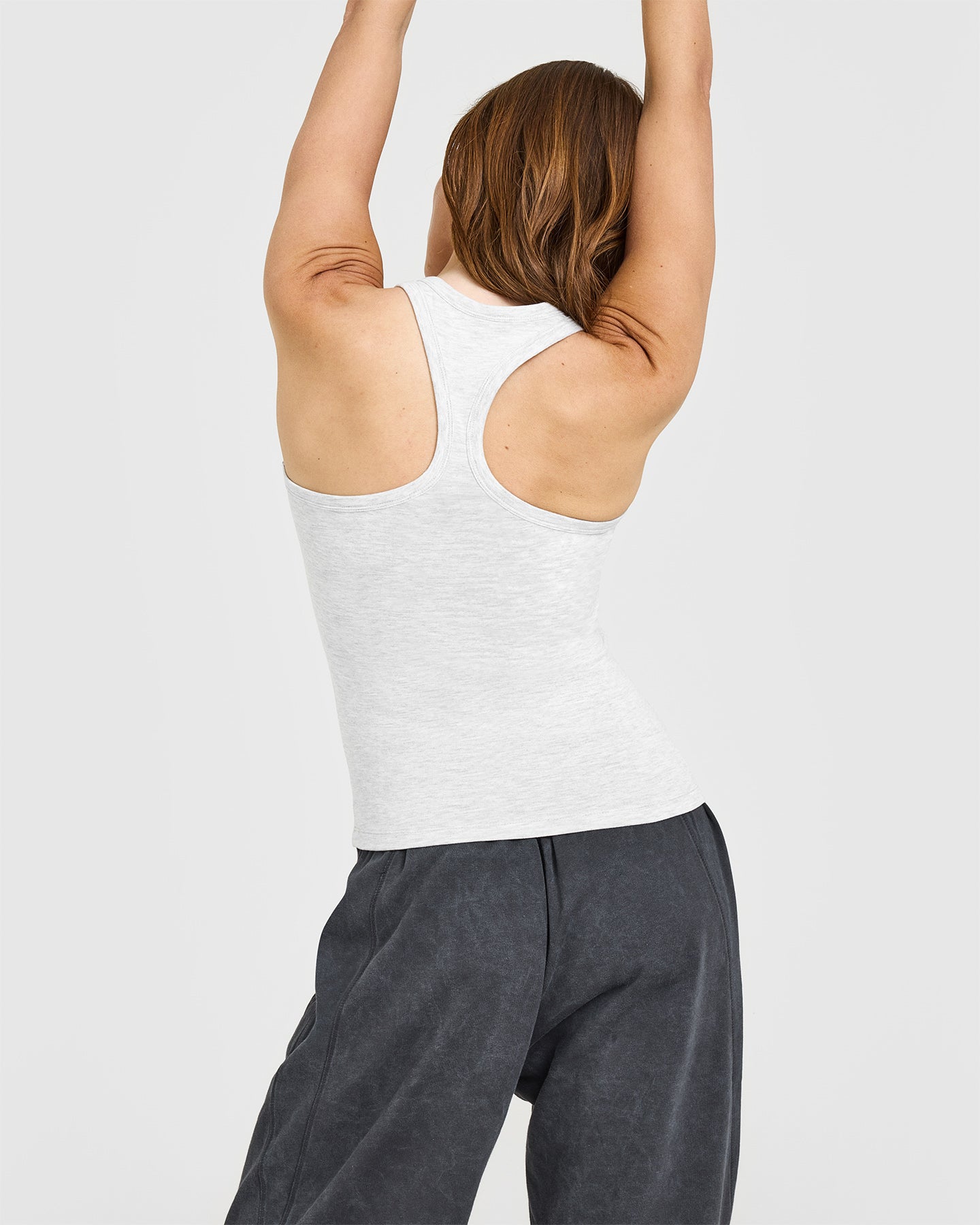 Cotton Fitted Vest | Light Grey Marl - Image 4