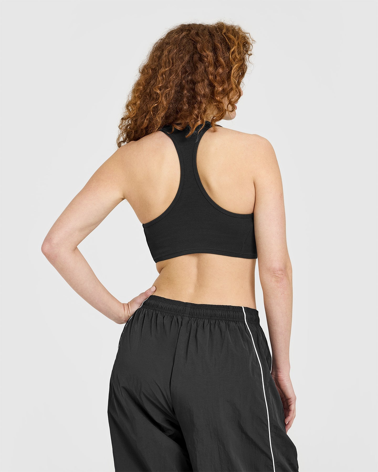 Alternative view of Mellow Rib Square Neck Bra | Soft Black