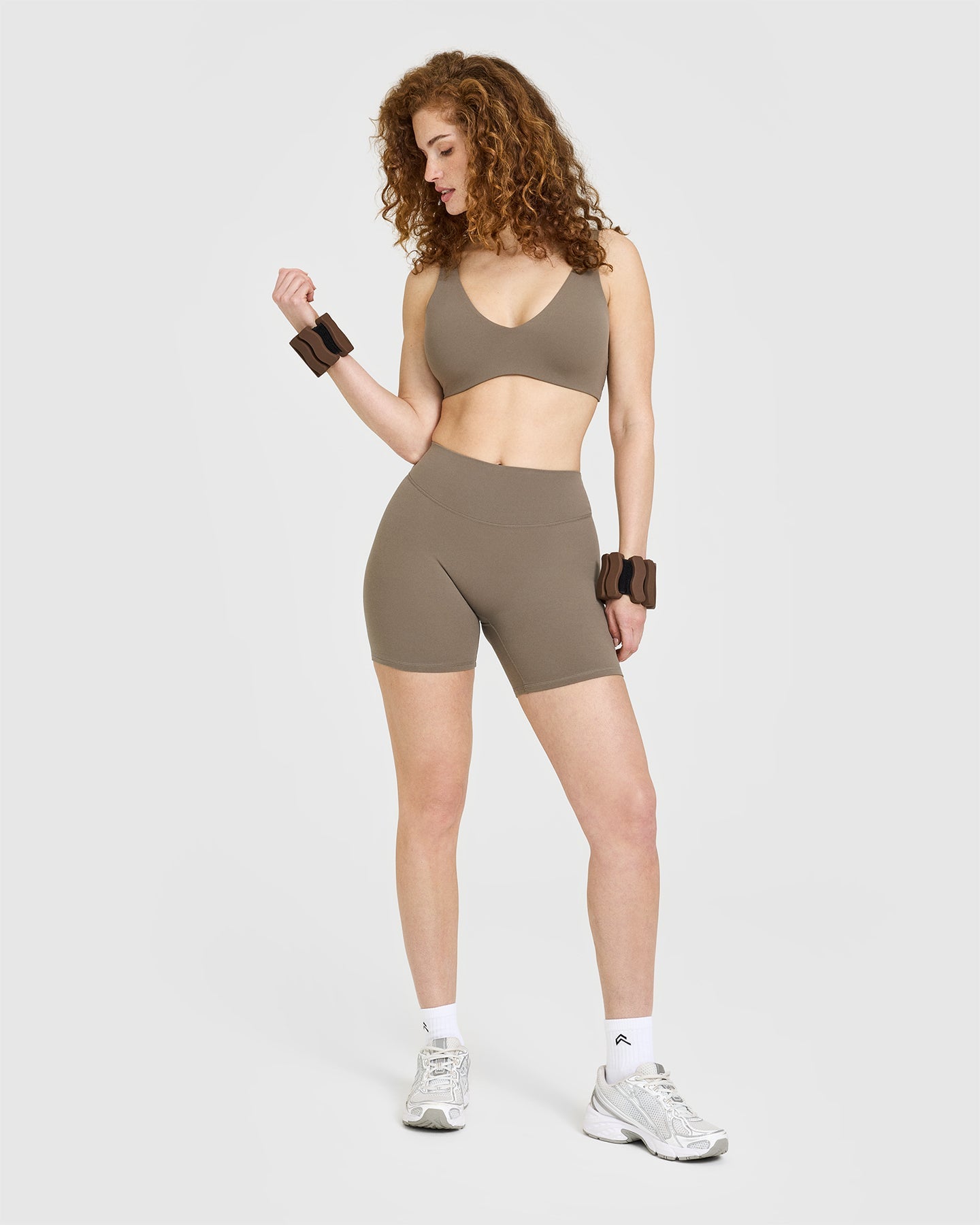 SoftMotion Shorts 6" with White Logo | Moss Brown - Image 3