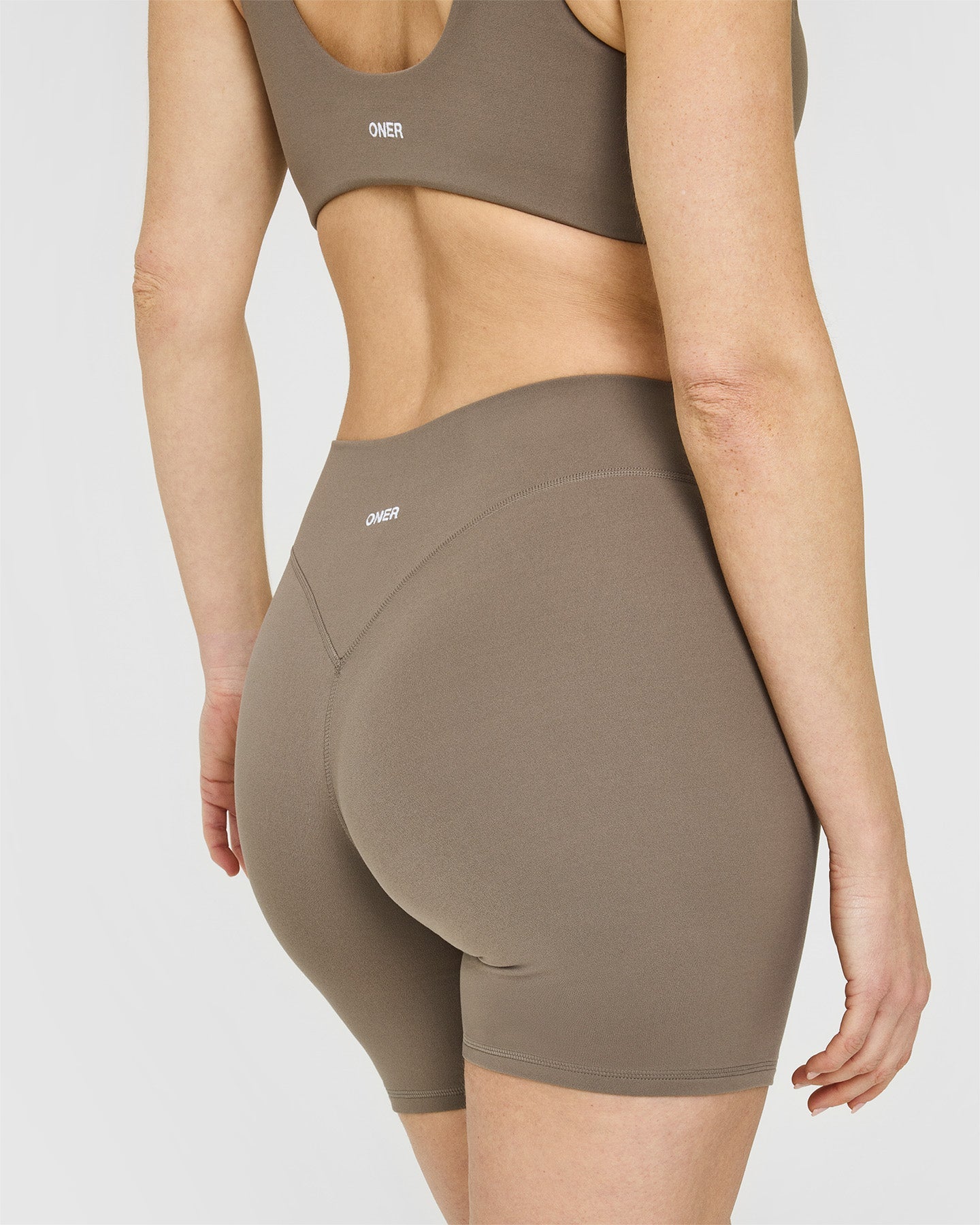 SoftMotion Shorts 6" with White Logo | Moss Brown - Image 4