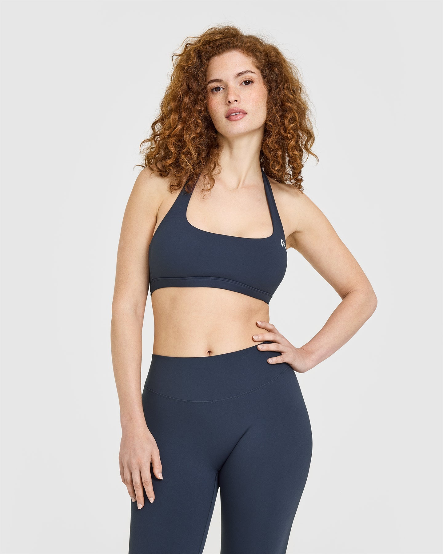 EasyLift Halter Bralette with White Logo | True Blue