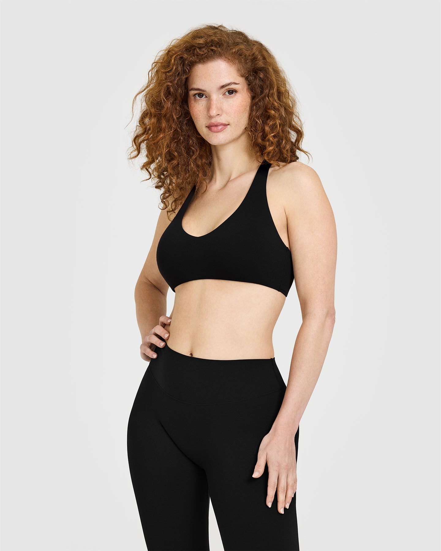 SoftMotion Bralette with White Logo | Black