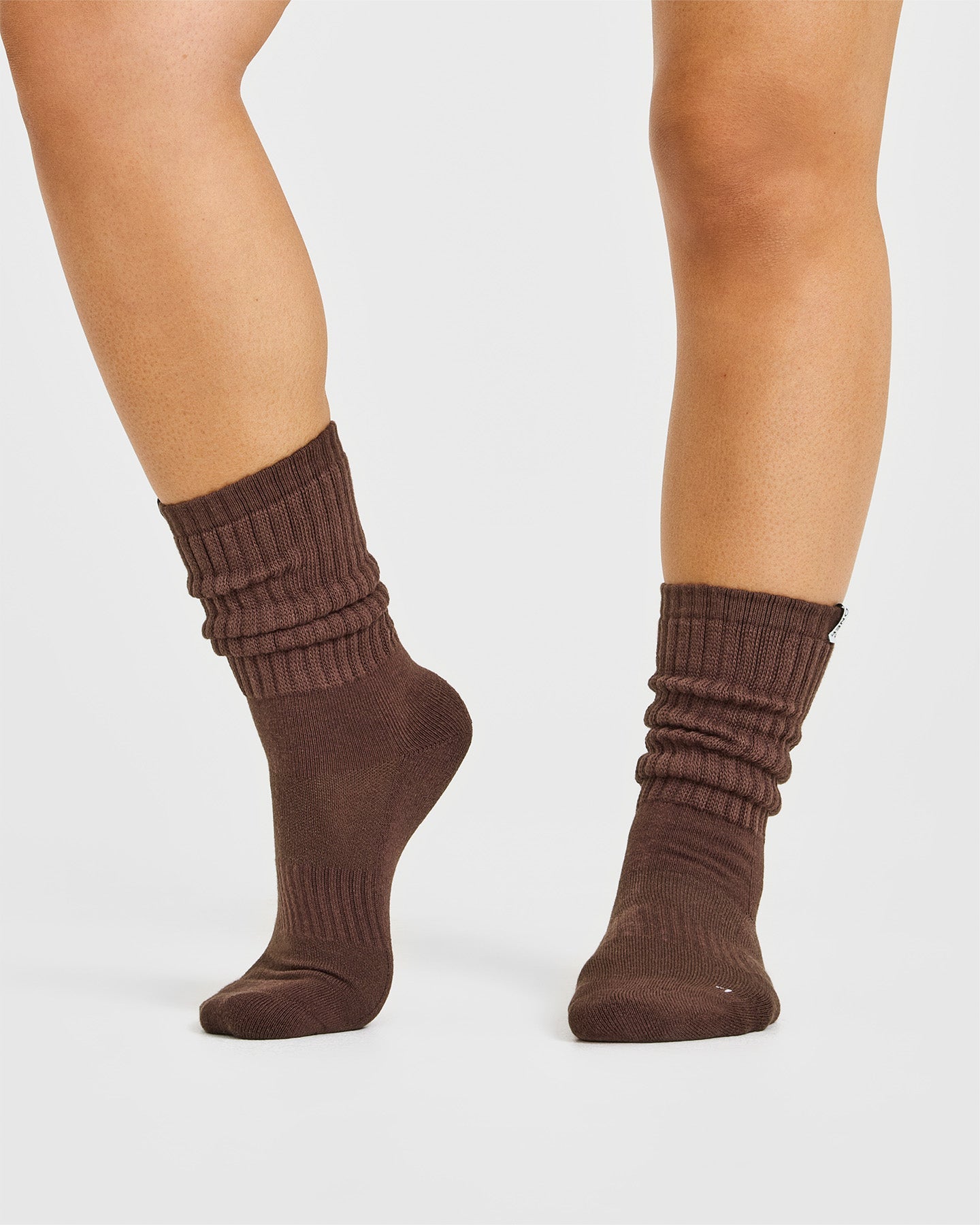 Stripe Slouchy Socks 3 Pack | Ruby Red/Espresso Brown - Image 3