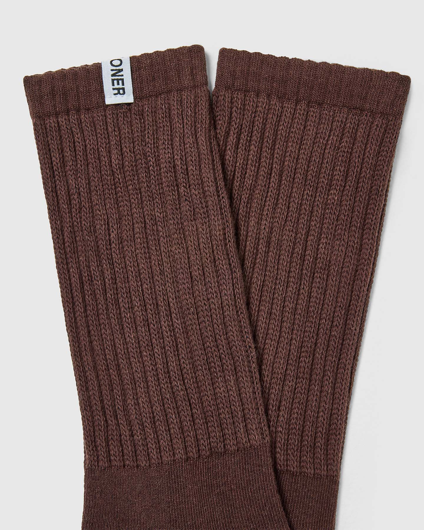 Stripe Slouchy Socks 3 Pack | Ruby Red/Espresso Brown - Image 4