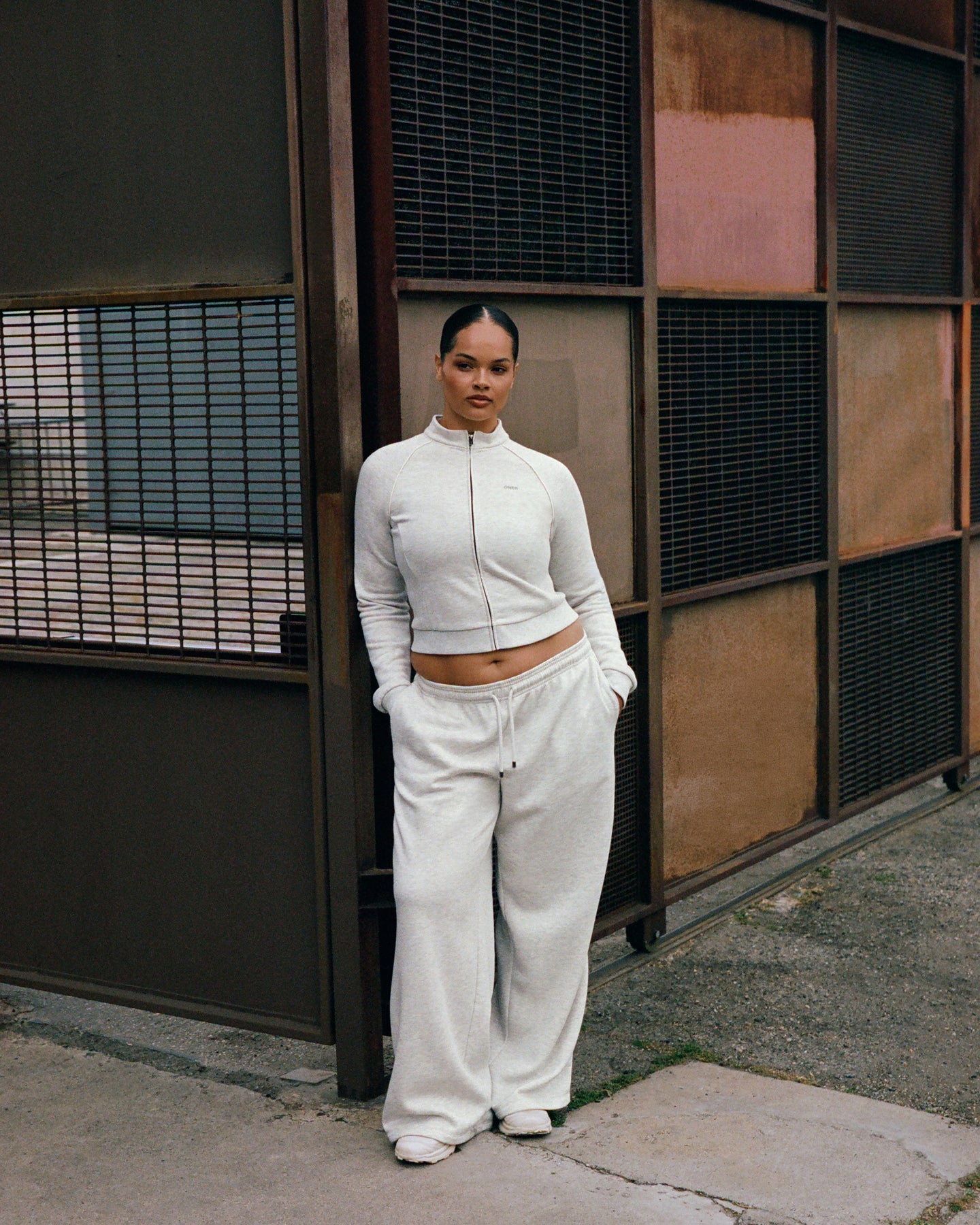 Alternative view of Jersey Tracksuit Straight Leg Joggers | Light Grey Marl