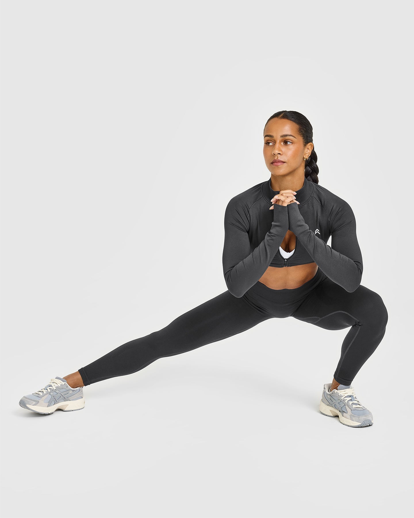 EnhanceLift Seamless Leggings with White Logo | Coal - Image 3