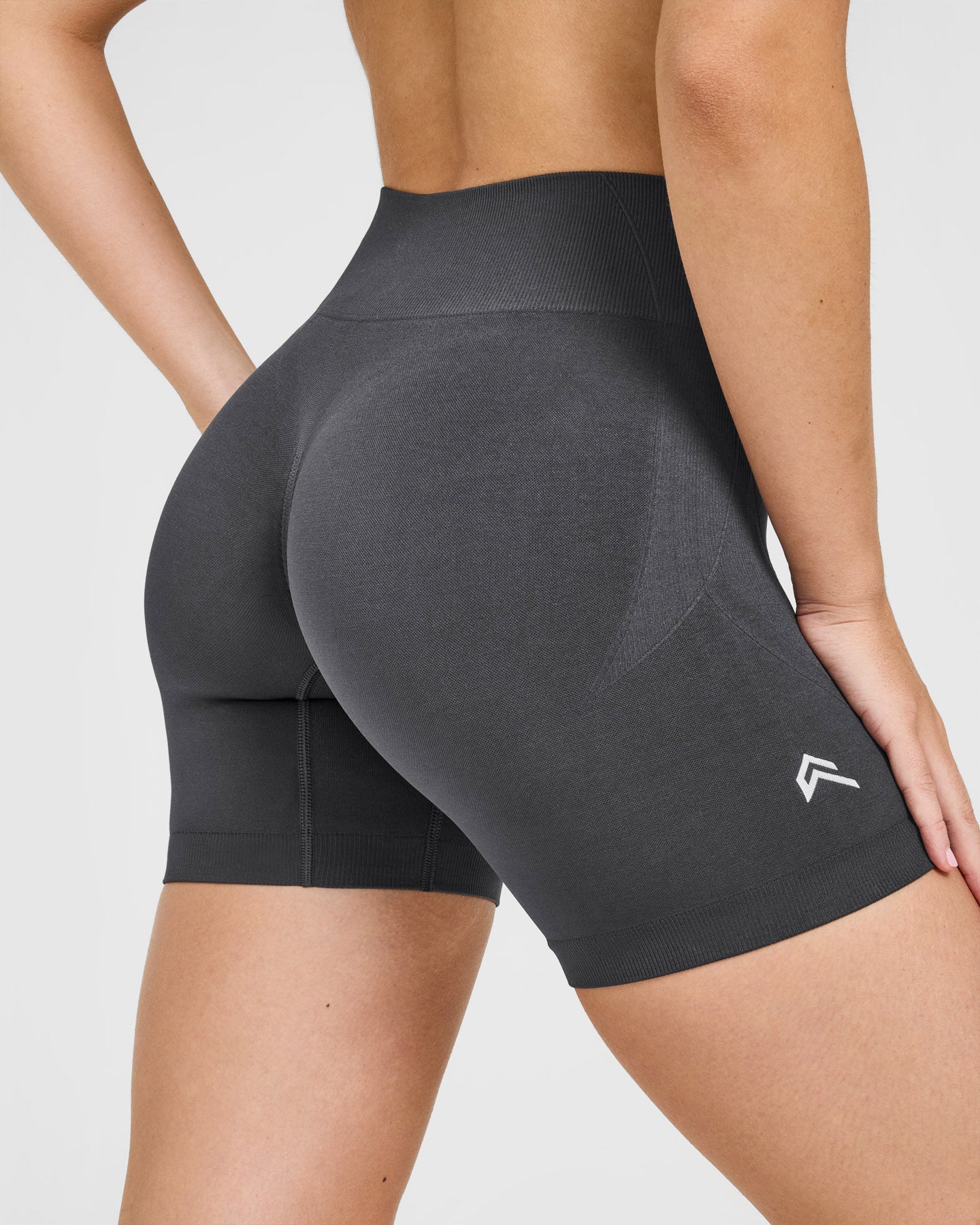 EnhanceLift Seamless Shorts with White Logo | Coal - Image 3