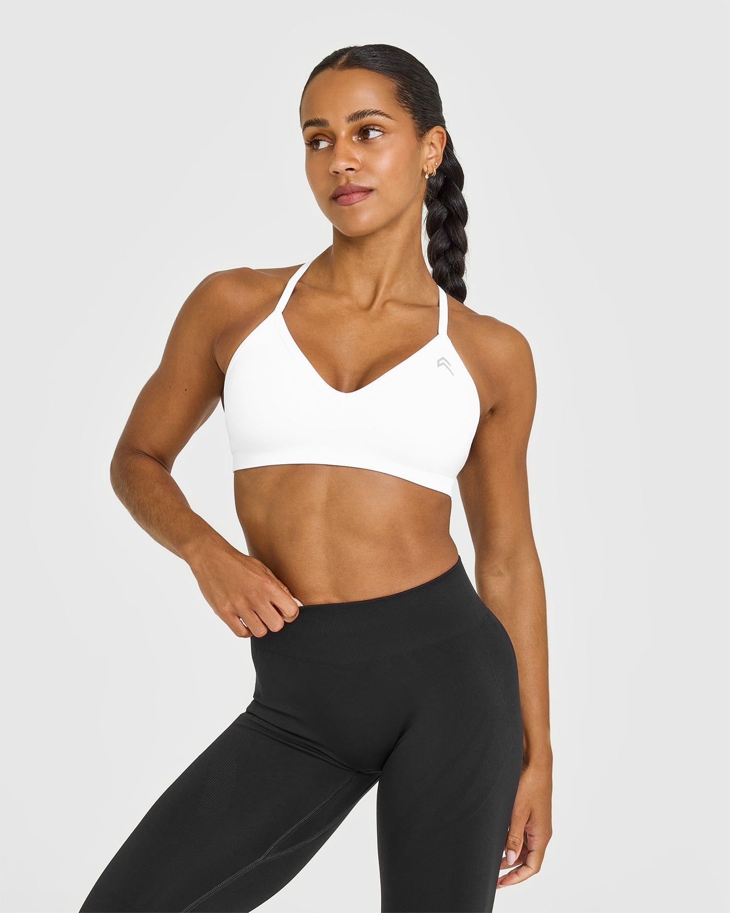 EnhanceLift Seamless Strappy Sports Bra | White