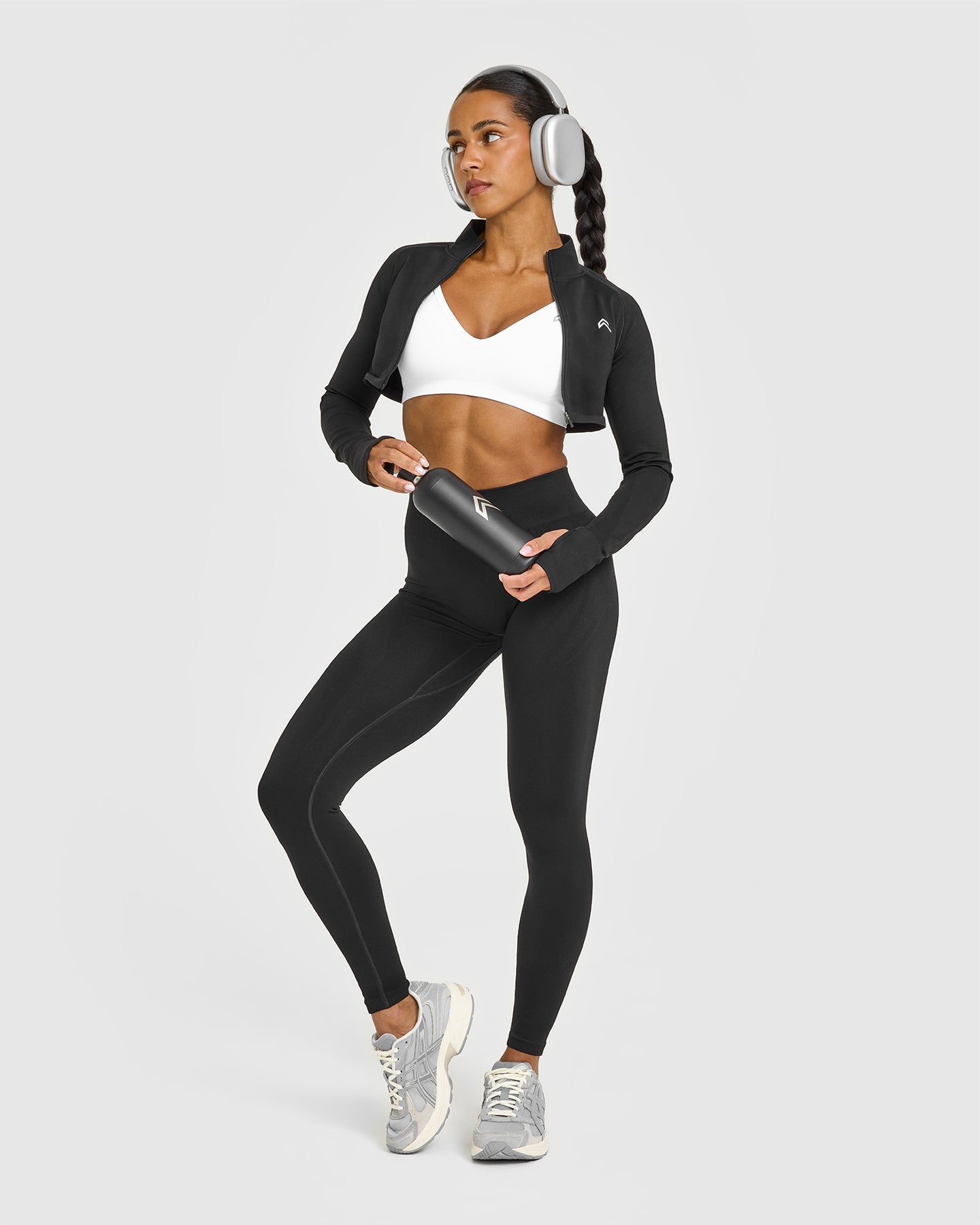 EnhanceLift Seamless Strappy Sports Bra | White - Image 3