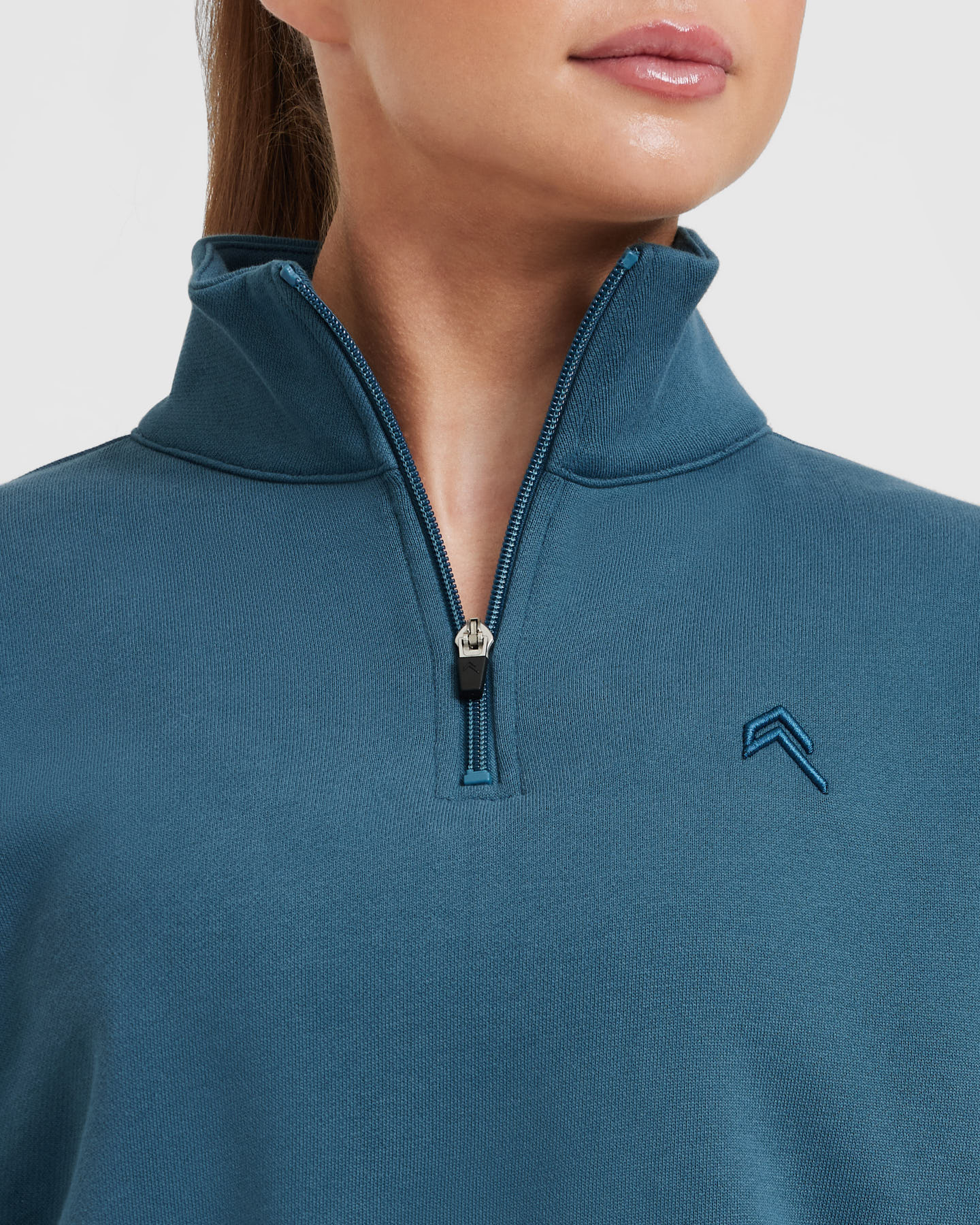 All Day Crop 1/4 Zip Sweatshirt | Lake Blue - Image 4