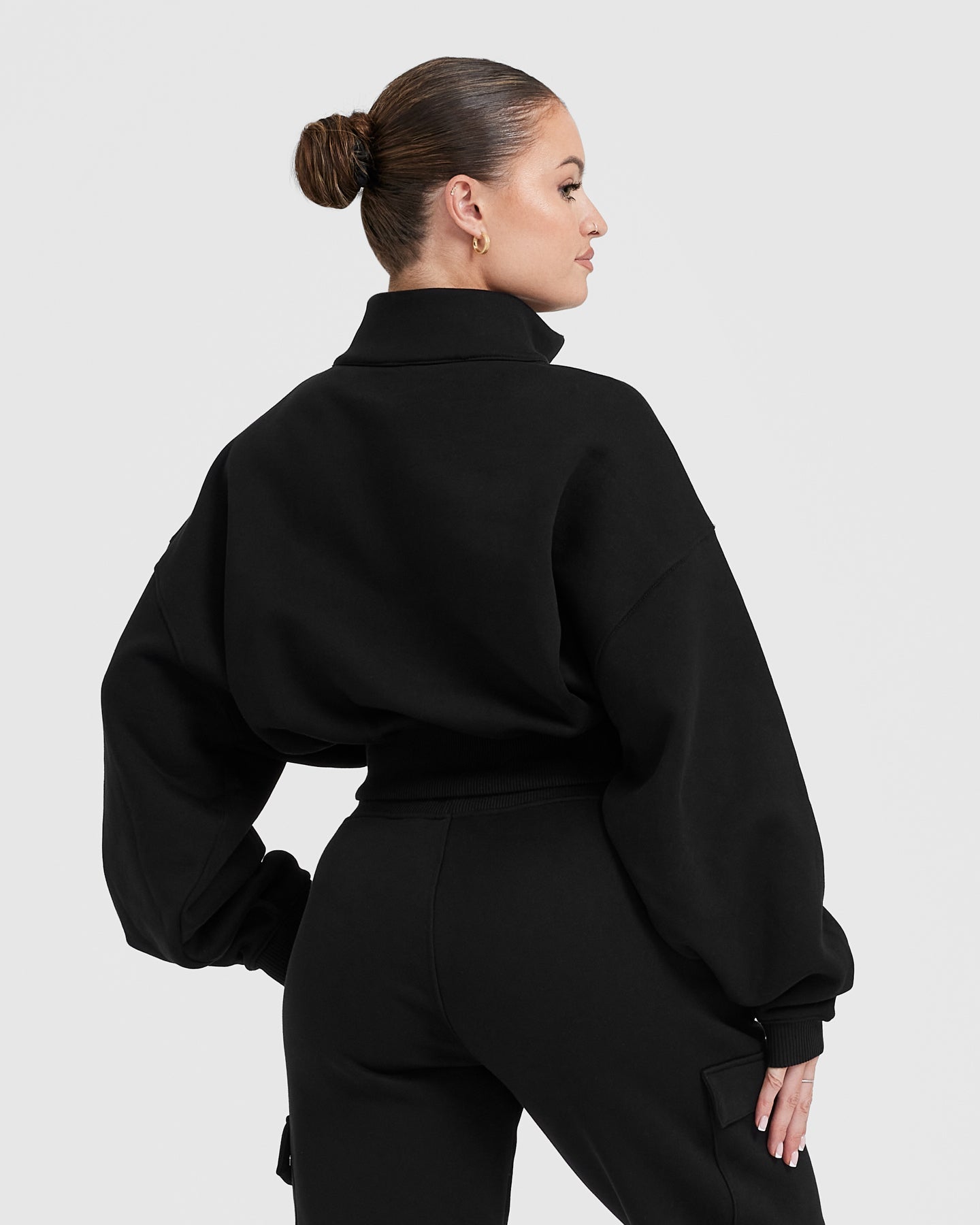 Alternative view of All Day Est 2020 Crop 1/4 Zip Sweatshirt | Black