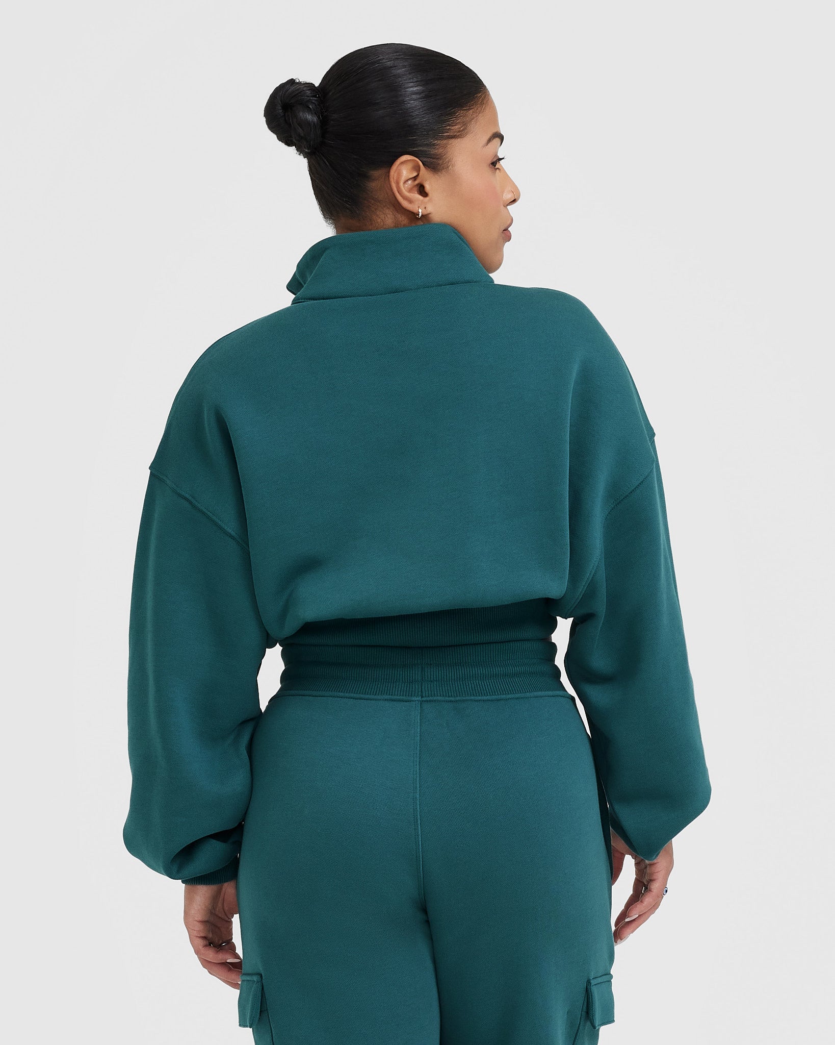 Alternative view of All Day Est 2020 Crop 1/4 Zip Sweatshirt | Marine Teal