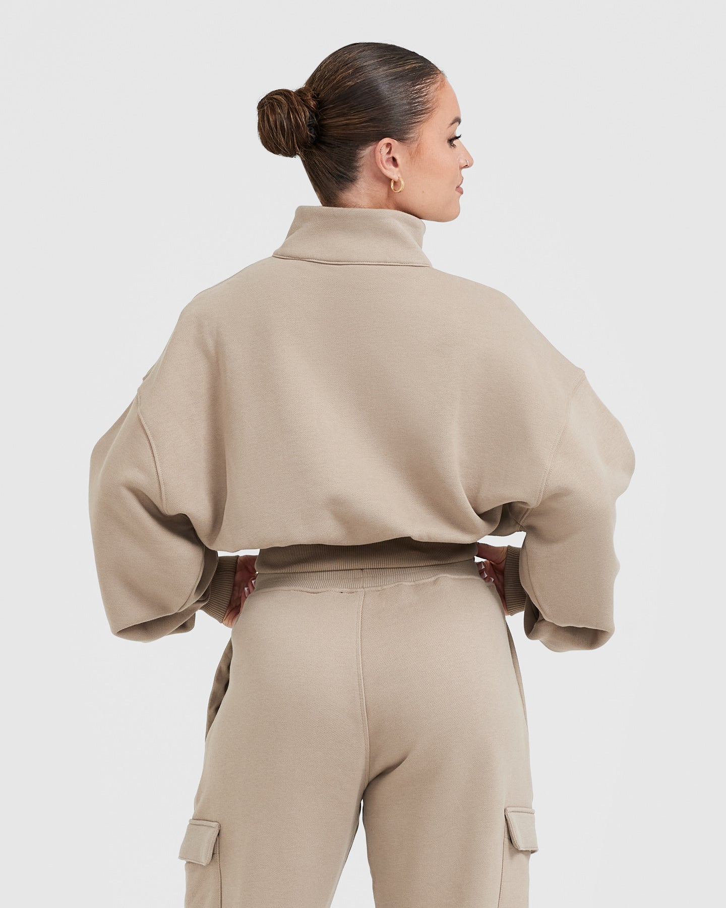 Alternative view of All Day Est 2020 Crop 1/4 Zip Sweatshirt | Sandstone
