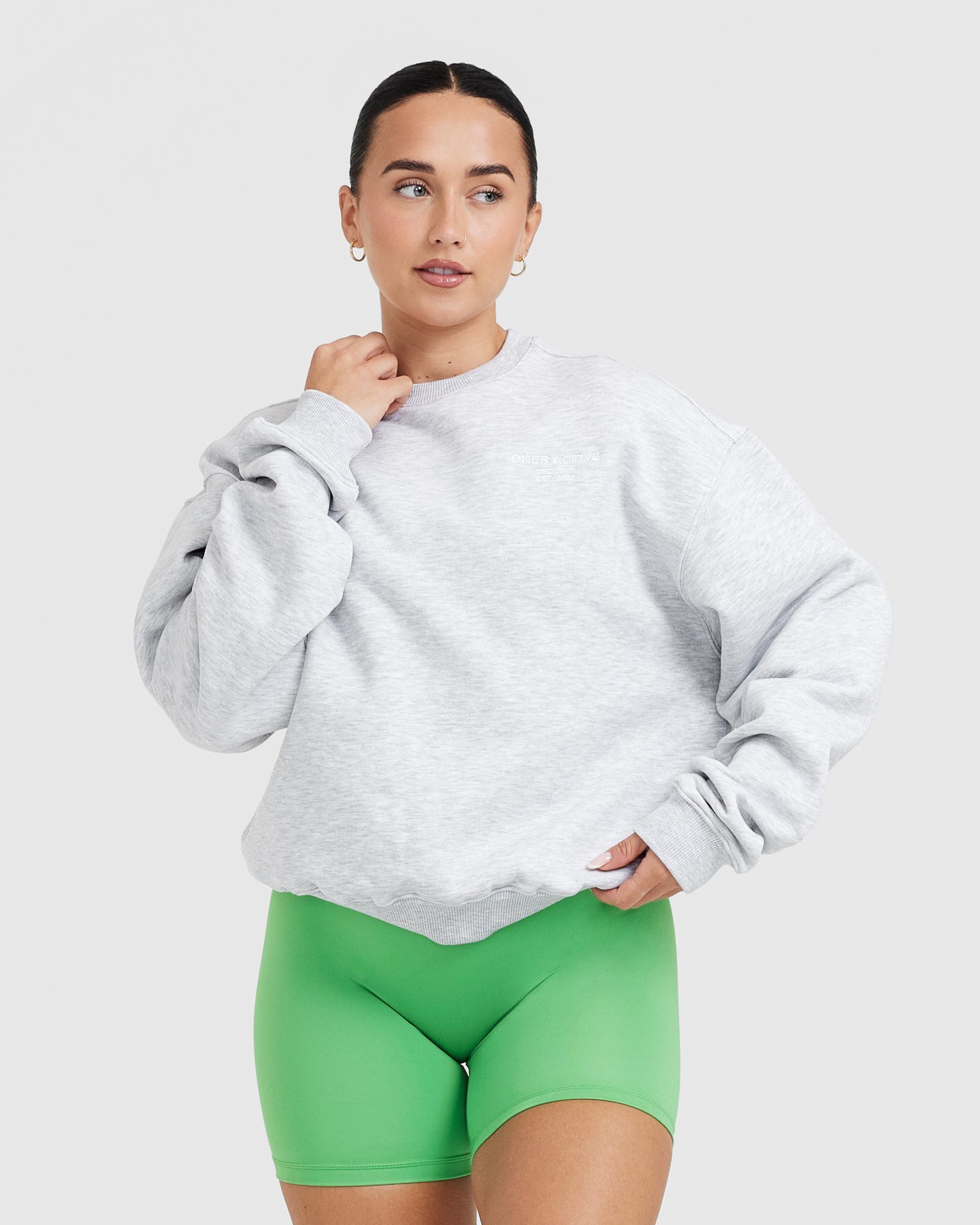 All Day Est 2020 Oversized Sweatshirt | Light Grey Marl
