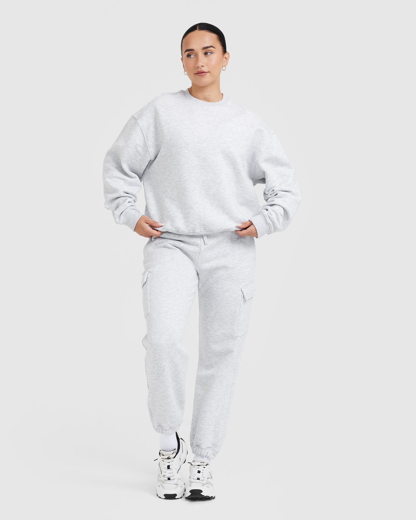 All Day Est 2020 Oversized Sweatshirt | Light Grey Marl - Image 3