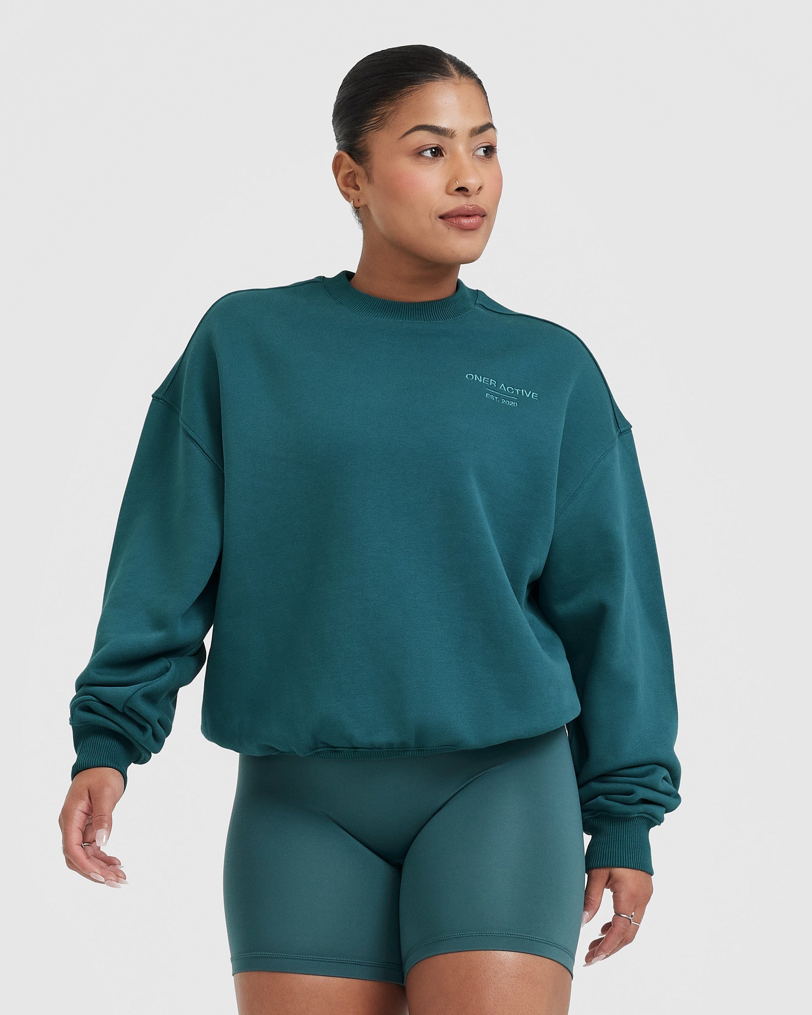 All Day Est 2020 Oversized Sweatshirt | Marine Teal - Image 4