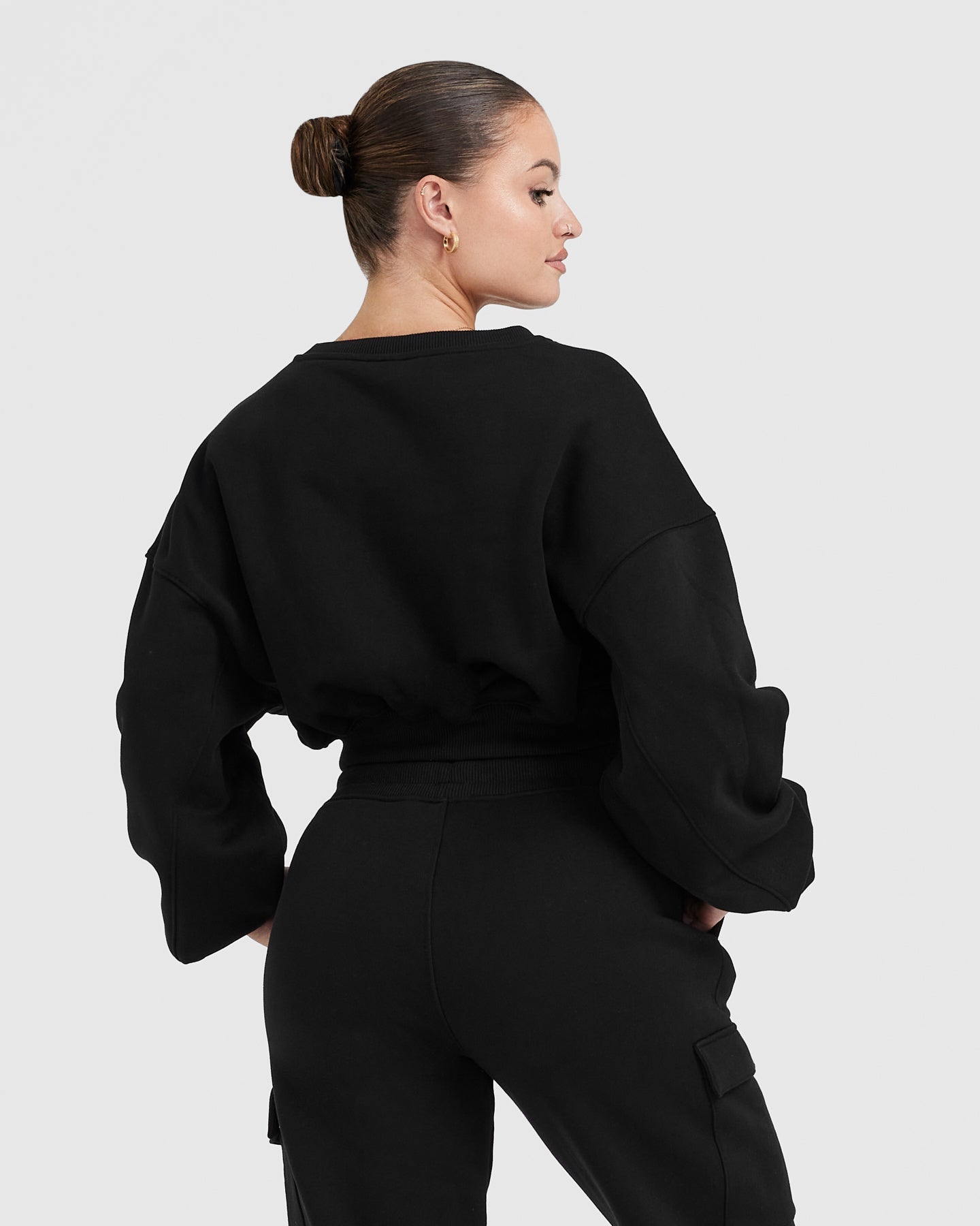 Alternative view of All Day Est 2020 Crop V Neck Sweatshirt | Black