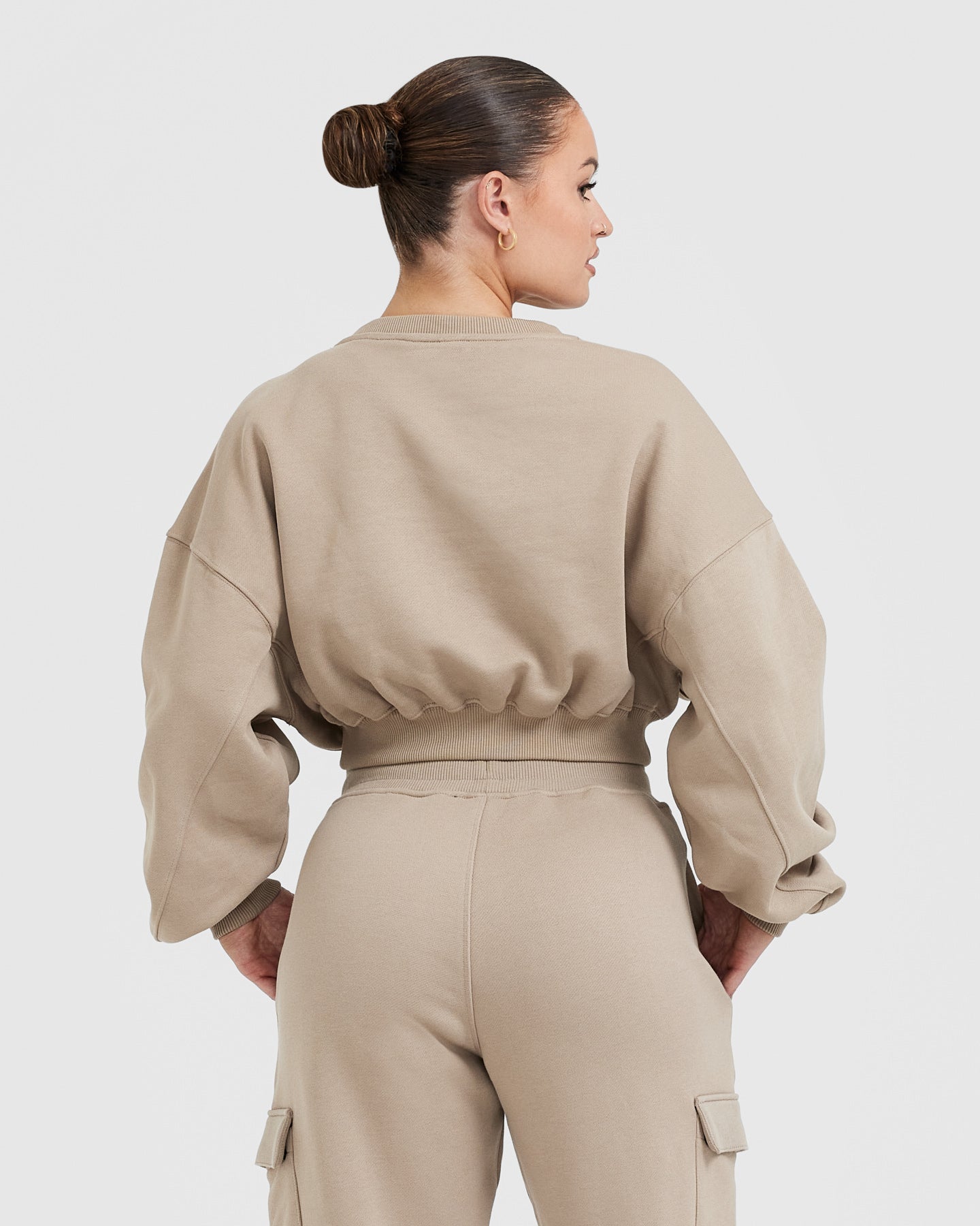Alternative view of All Day Est 2020 Crop V Neck Sweatshirt | Sandstone