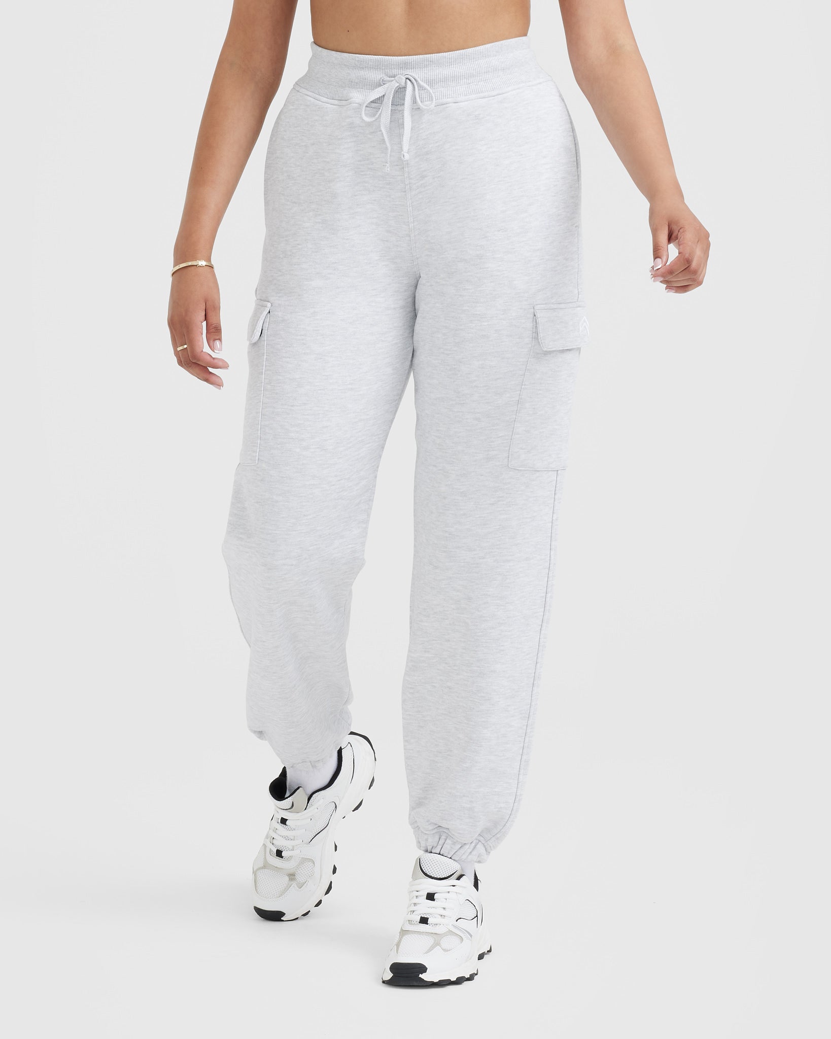 All Day Lightweight Cargo Joggers | Light Grey Marl